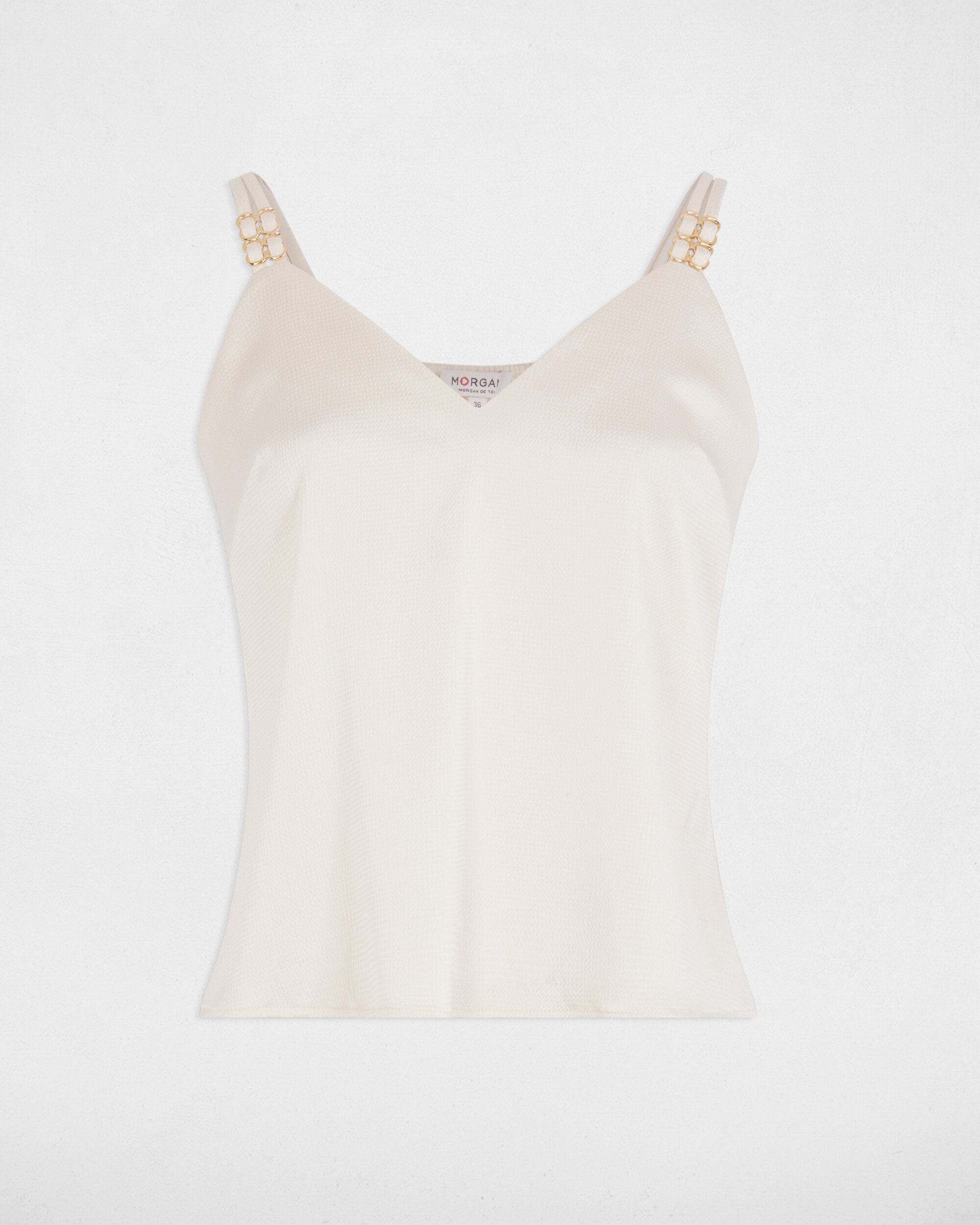 Top em Cetim com Alças Creme-2