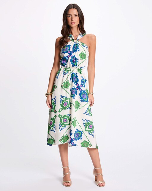 Imagem 0 de Vestido Midi Evasé Estampado
