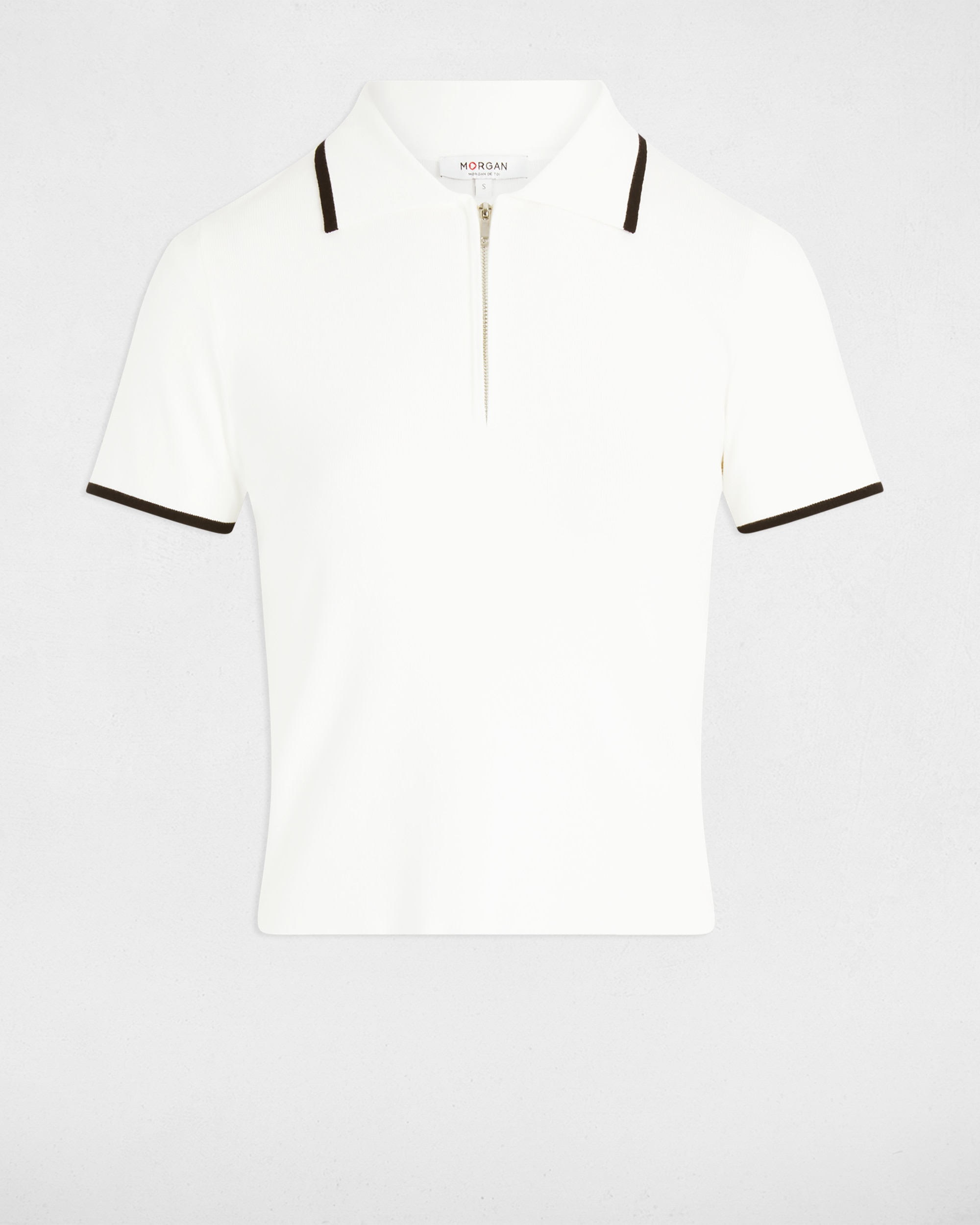 Camisola de Manga Curta Branco / Preto-2