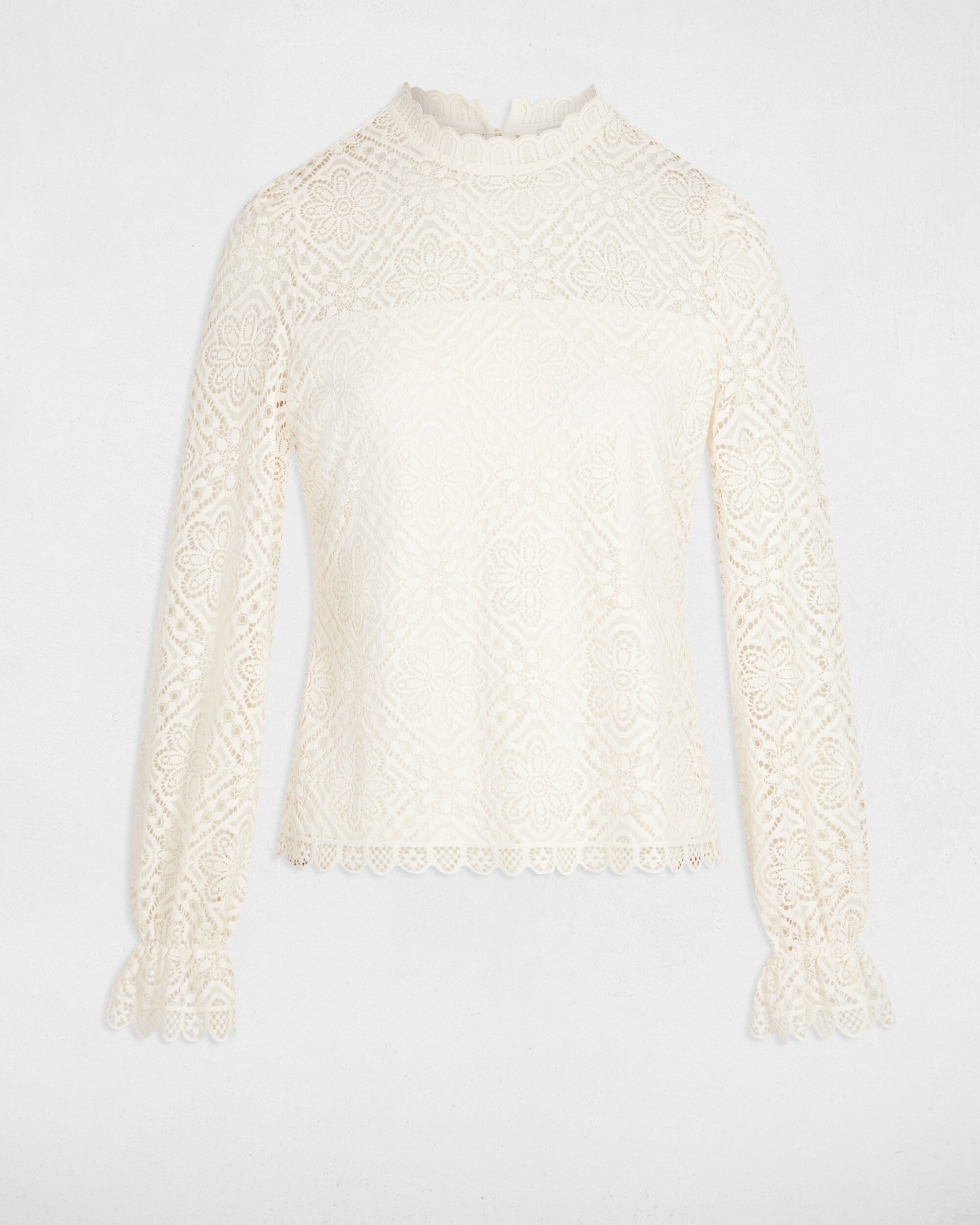 T-shirt de Manga Comprida Creme-2