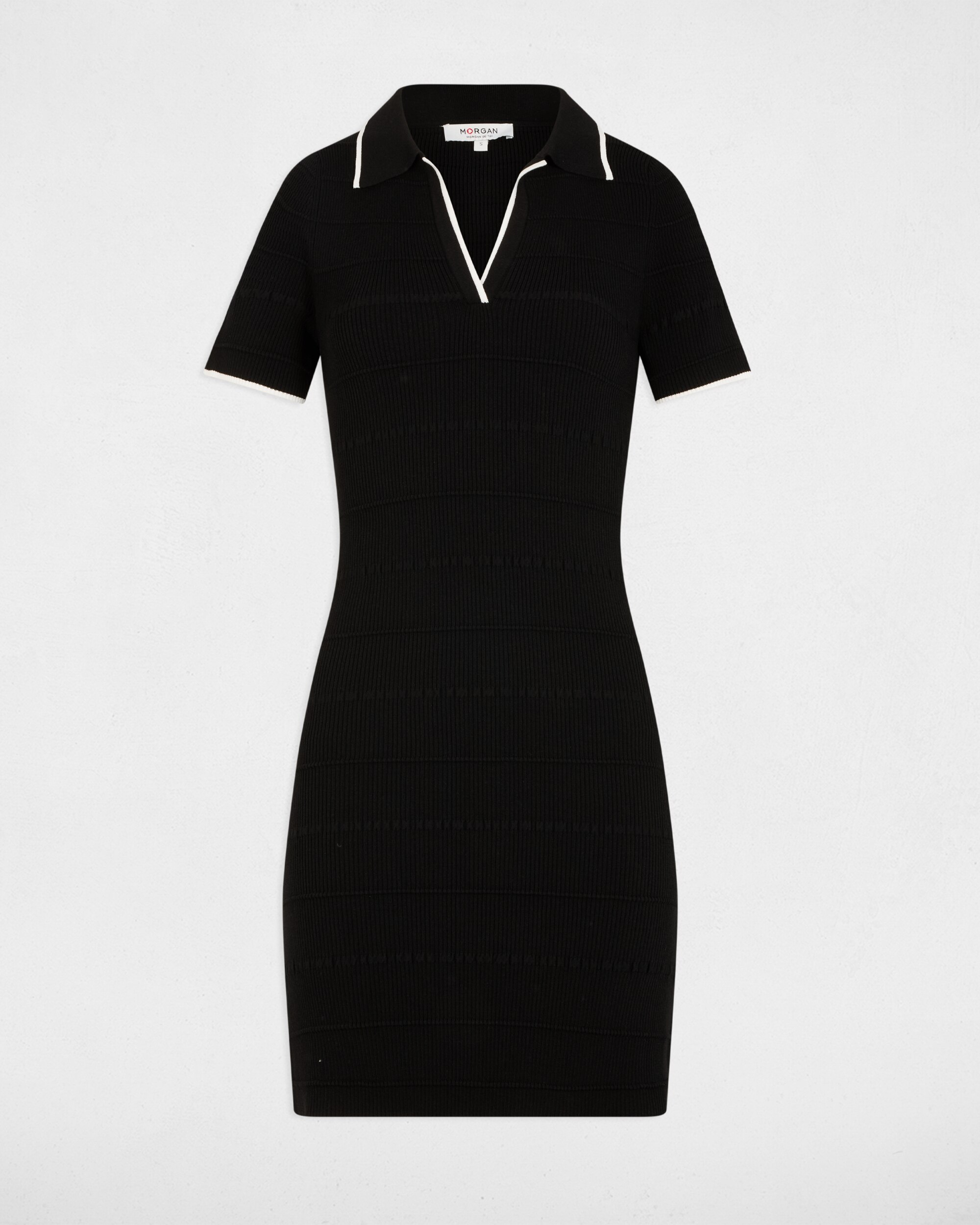 Vestido de Malha Curto Ajustado Preto-2