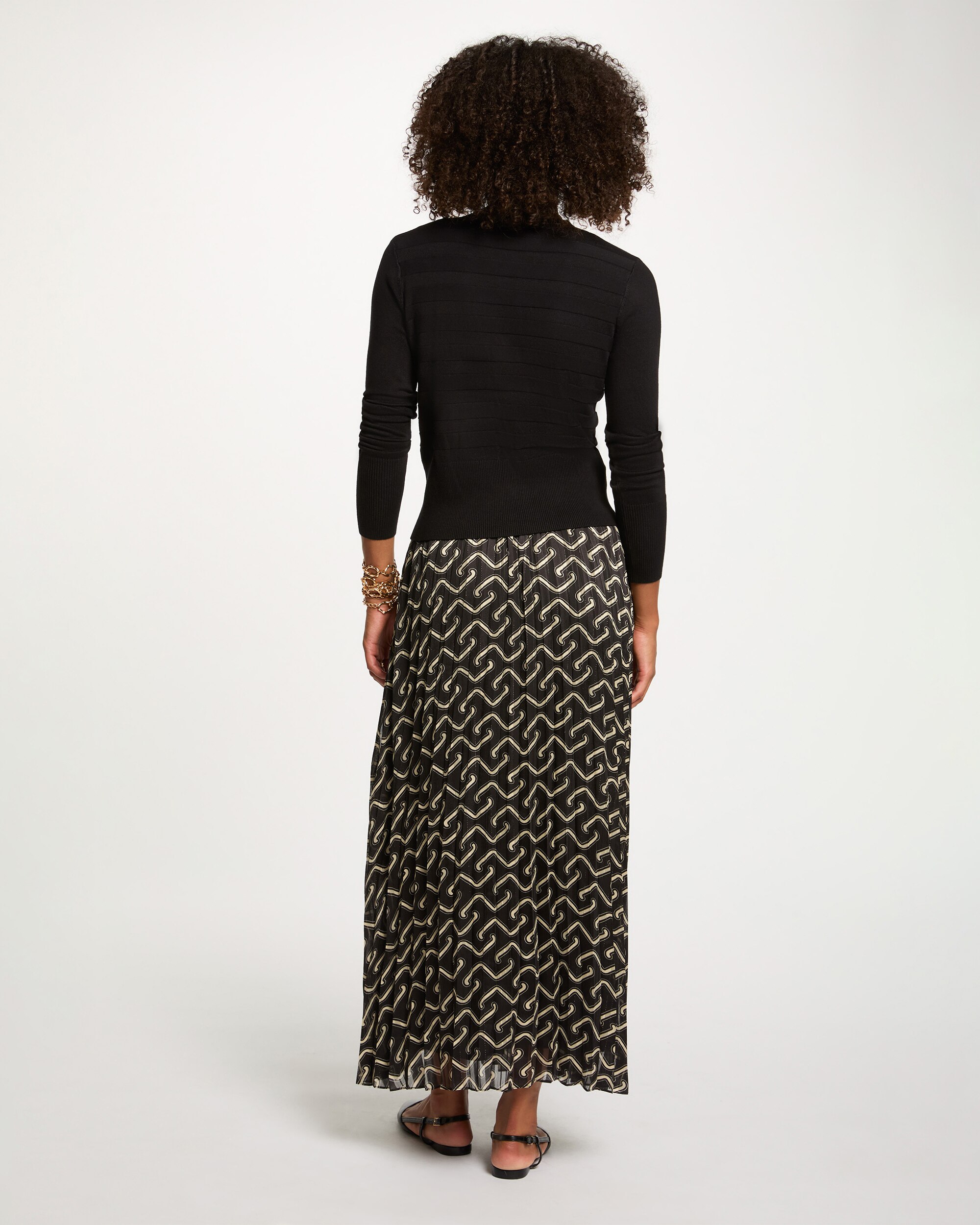 Cardigan de Manga Comprida Preto-3