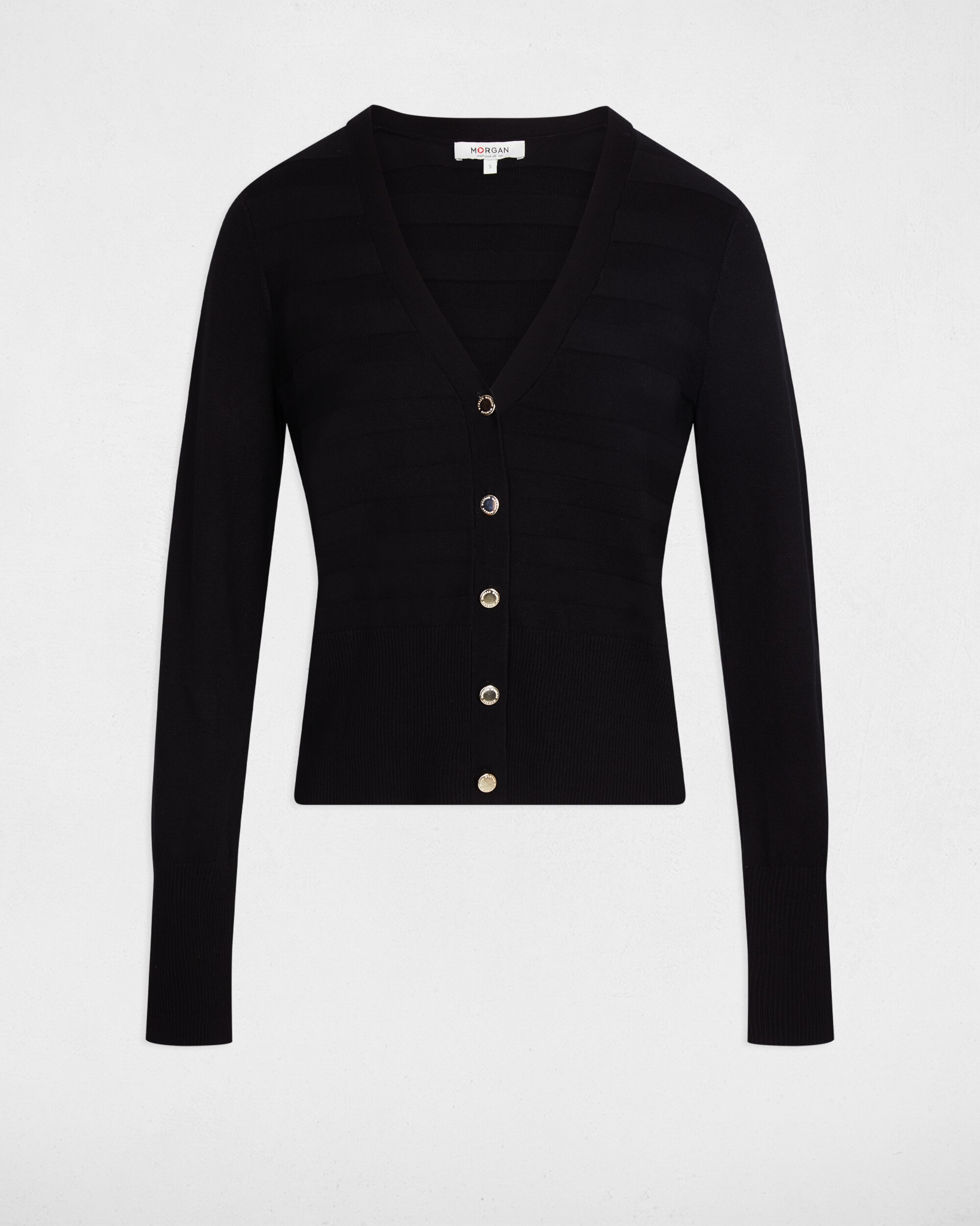 Cardigan de Manga Comprida Preto-2