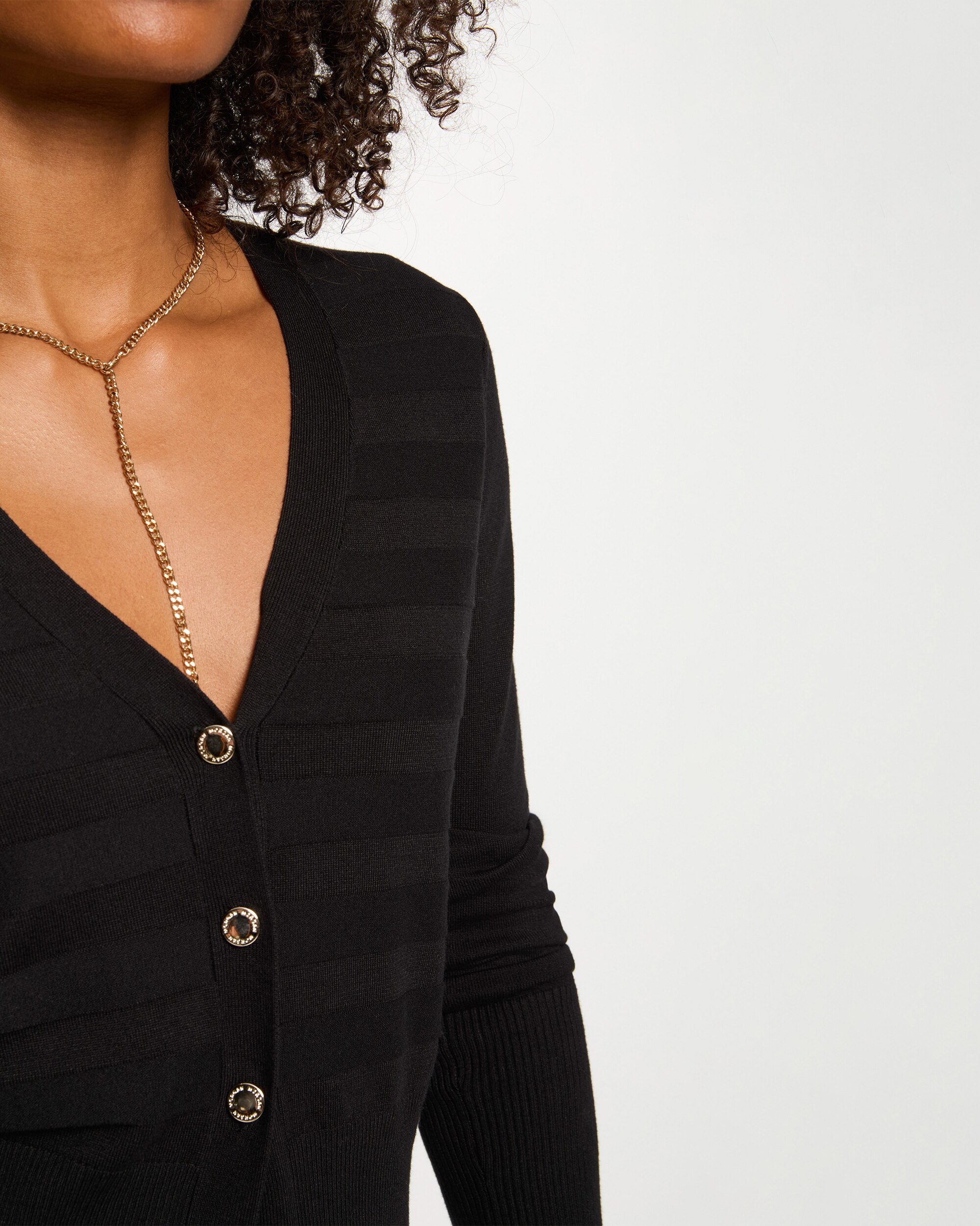 Cardigan de Manga Comprida Preto-5