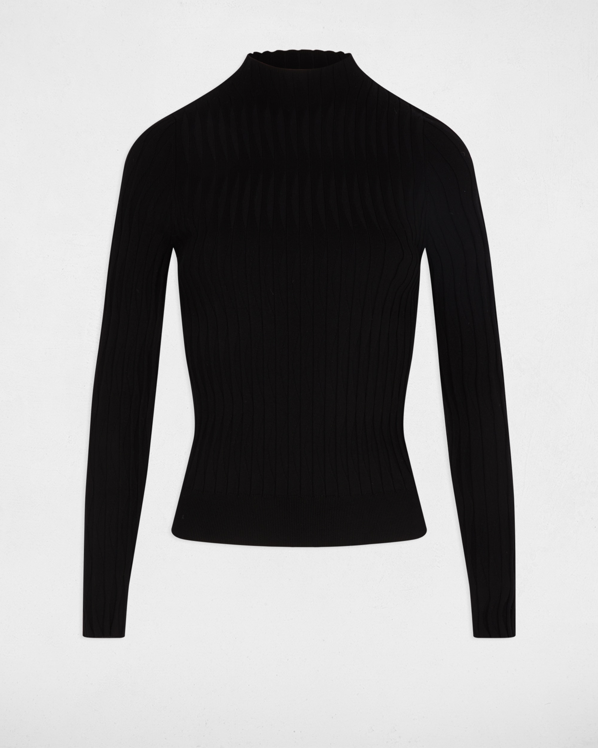 Camisola com Gola Alta Preto-2