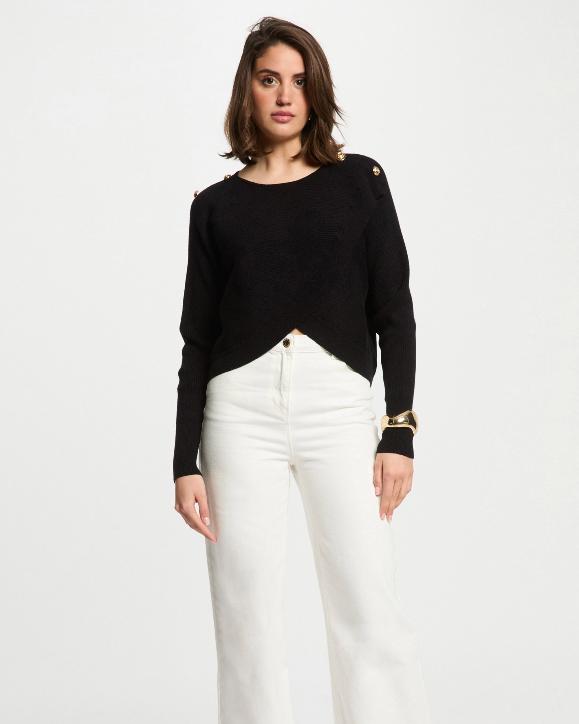 Camisola com Gola Redonda Preto-1