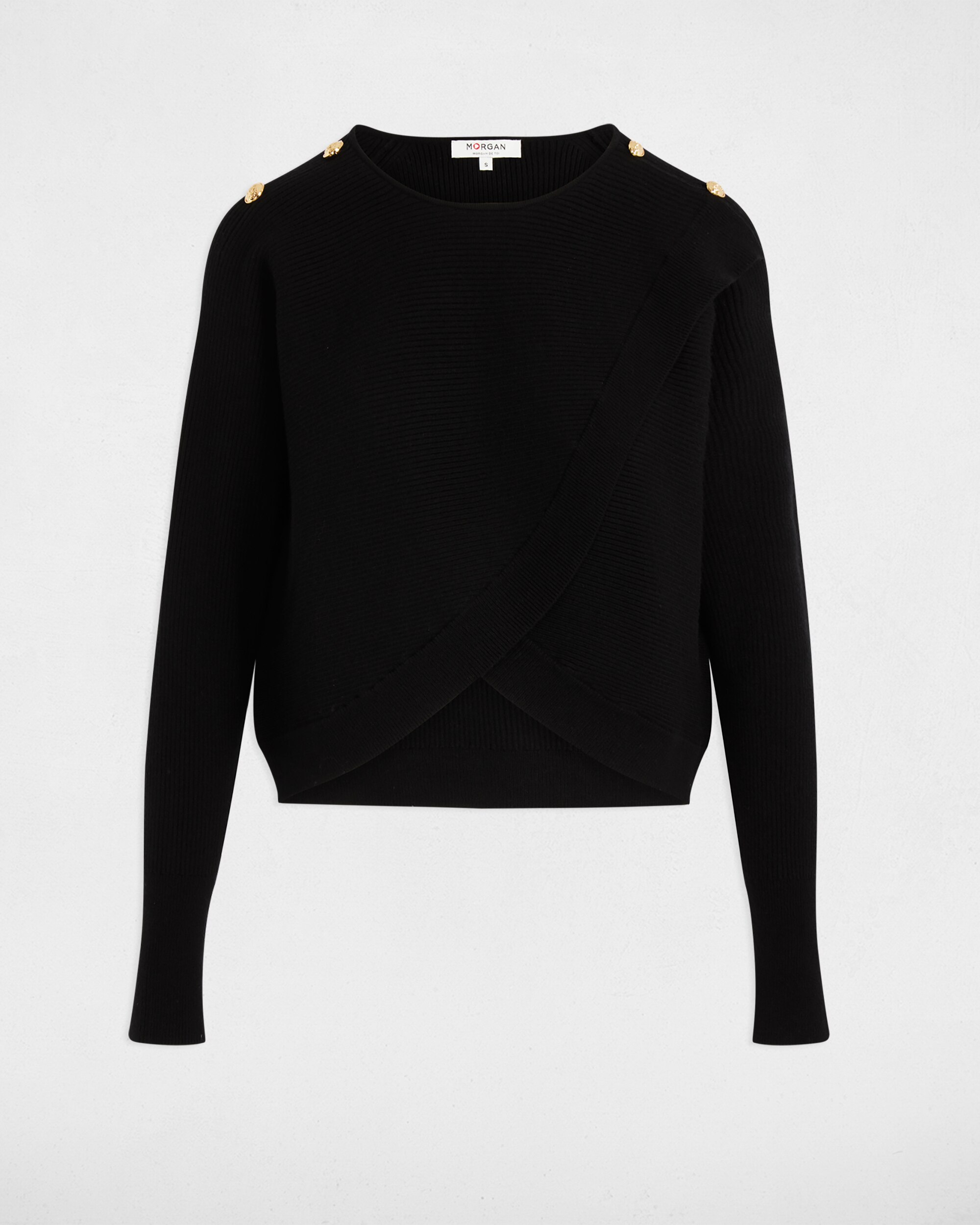 Camisola com Gola Redonda Preto-2