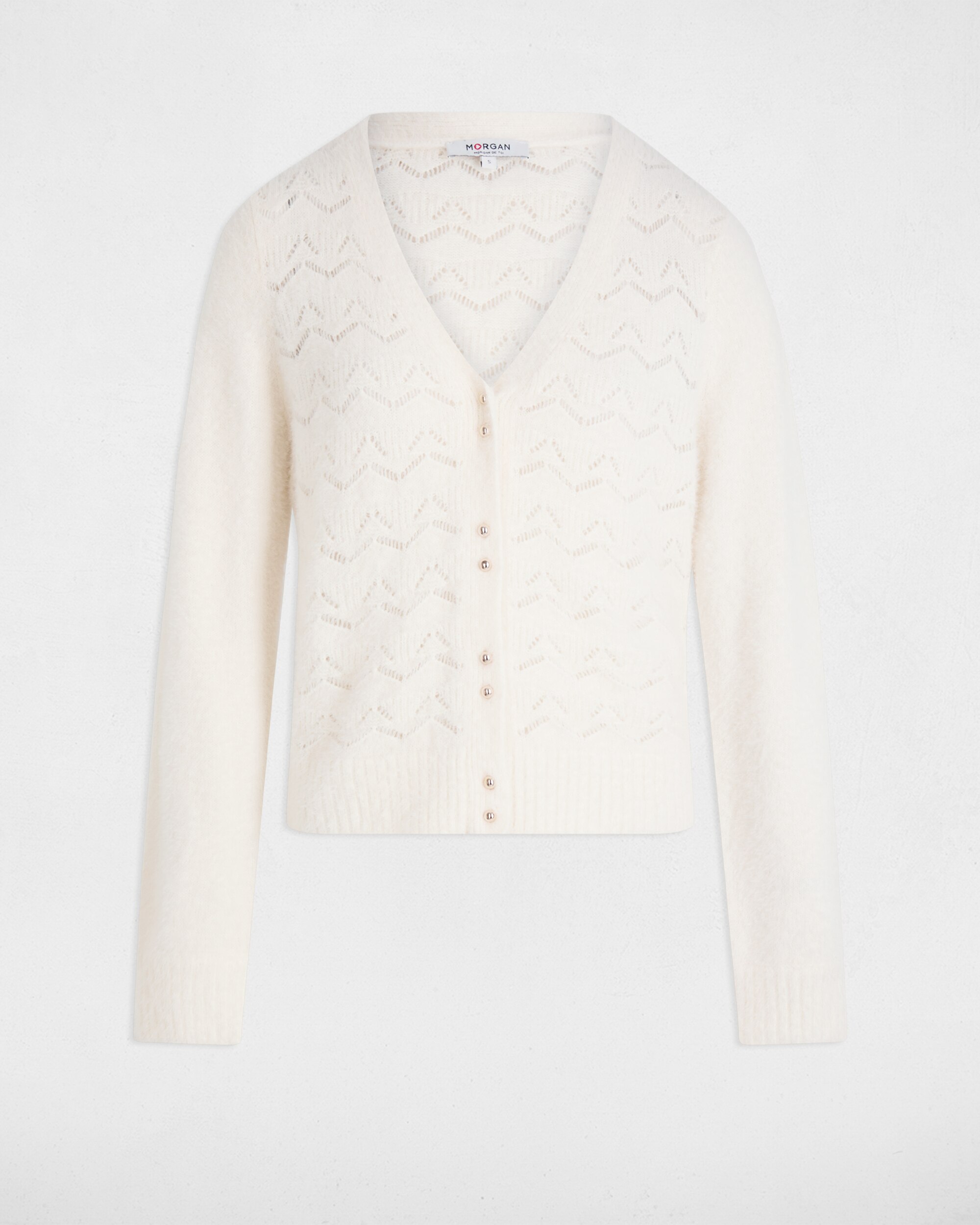 Cardigan de Manga Comprida Branco-2