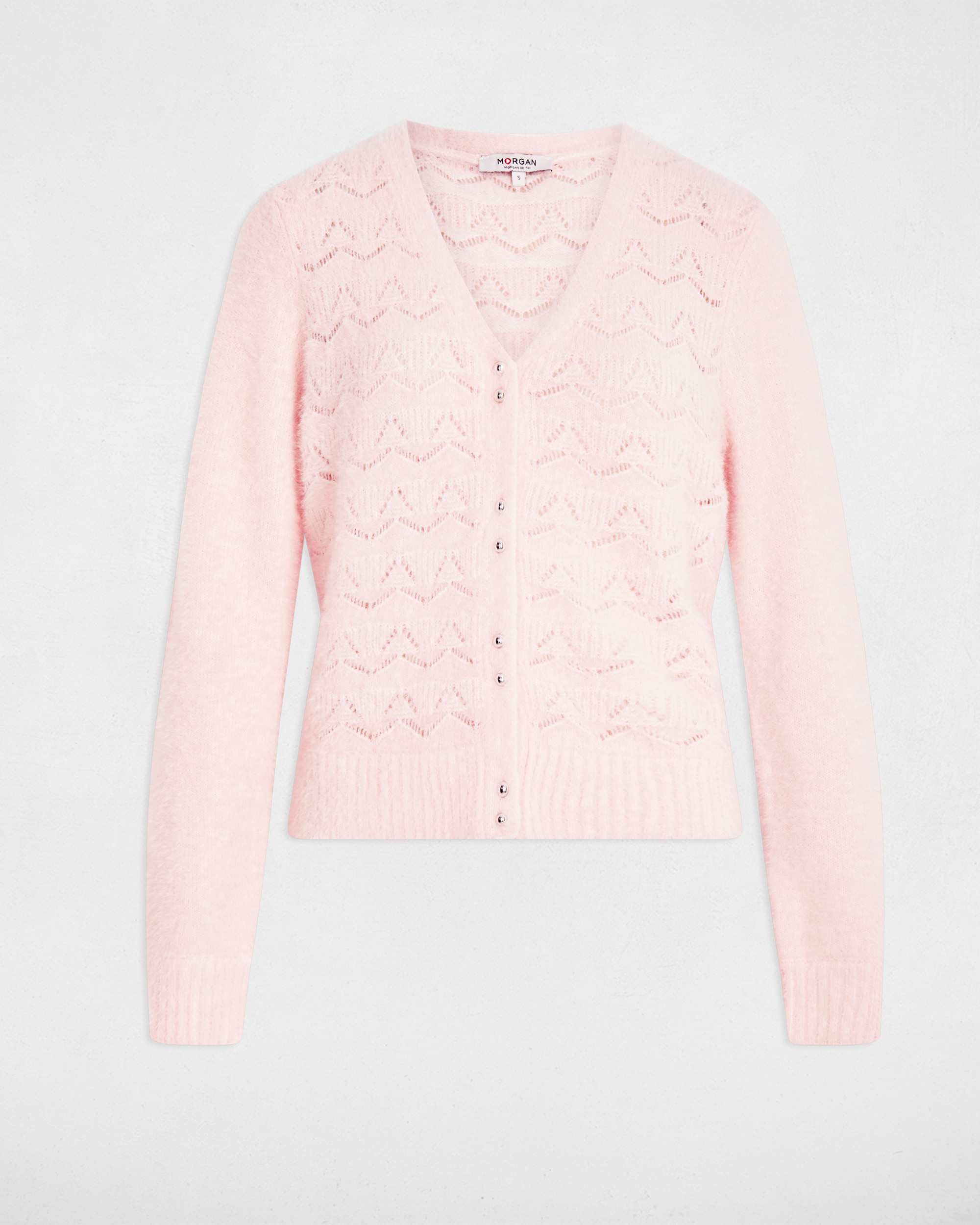 Cardigan de Manga Comprida Rosa-claro-2