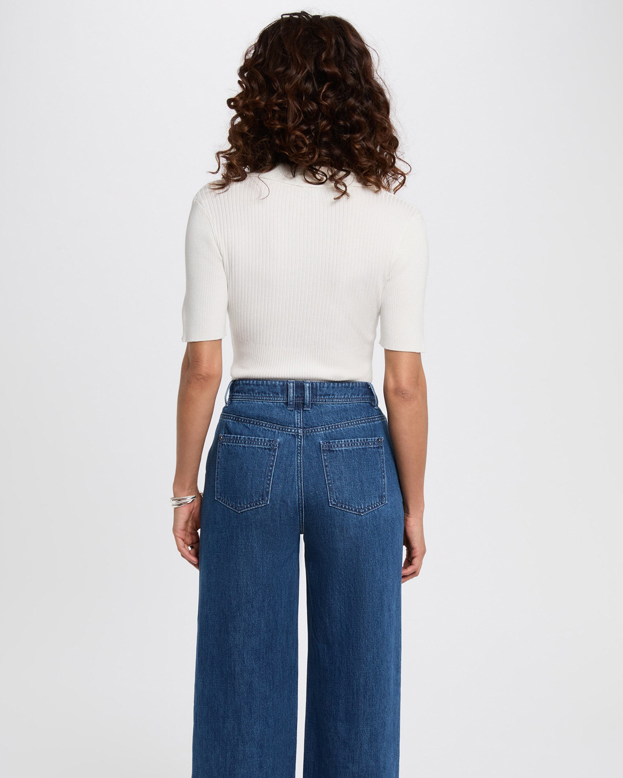 Camisola com Gola Polo Branco-3