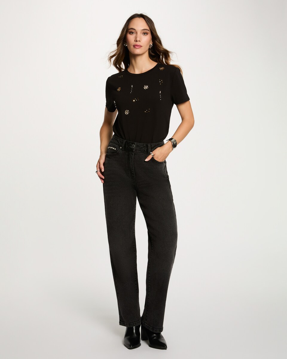 T-shirt de Manga Curta Preto-4