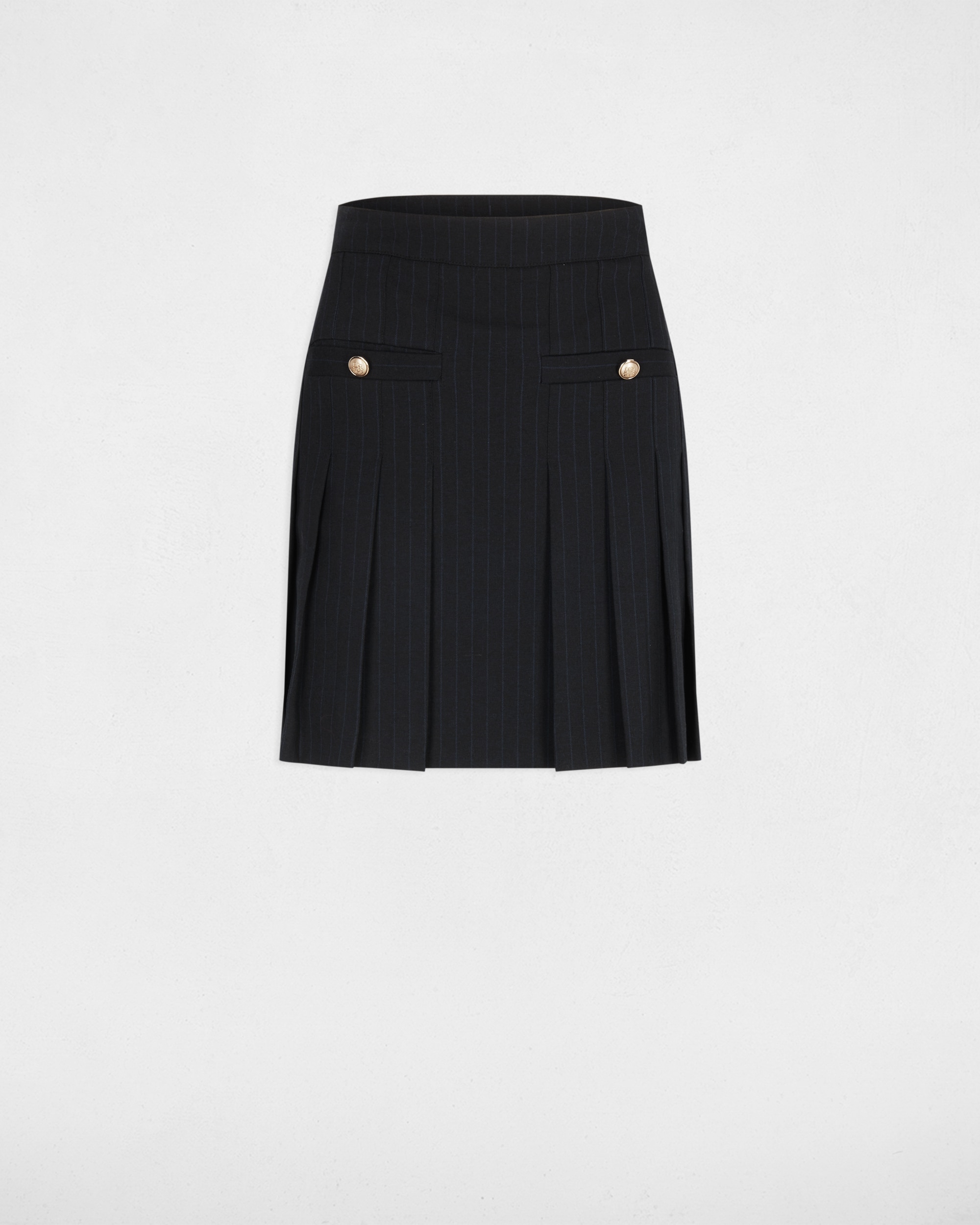 Saia Curta Plissada Azul-marinho-2