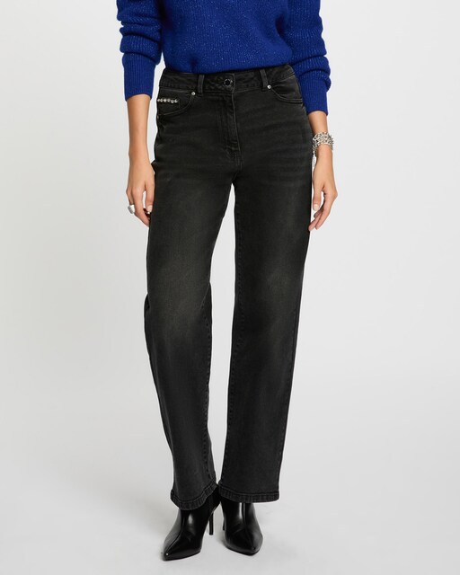 Imagem 0 de Jeans Largos de Cintura Subida