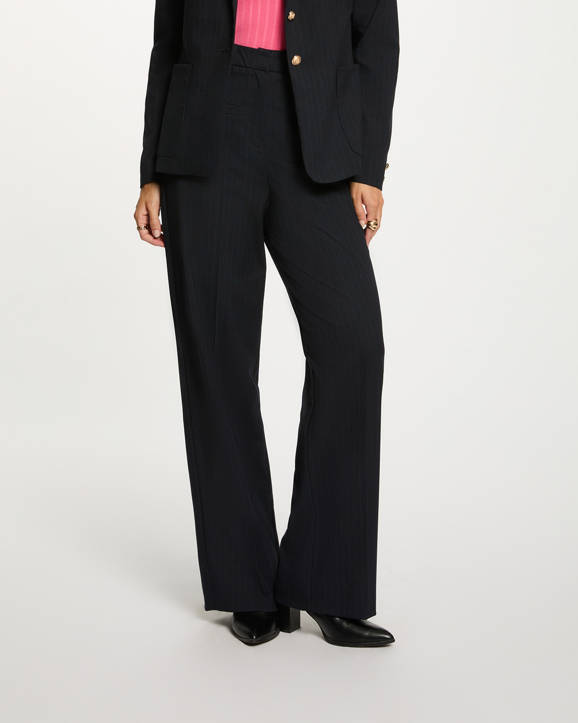 Imagem 0 de Calças com Corte a Direito de Cintura Subida