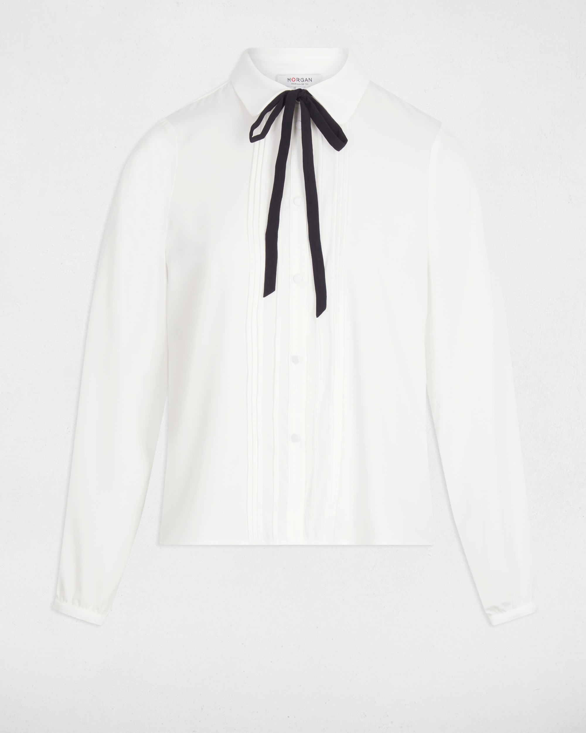 Blusa Fluida com Gola Claudine Branco-2