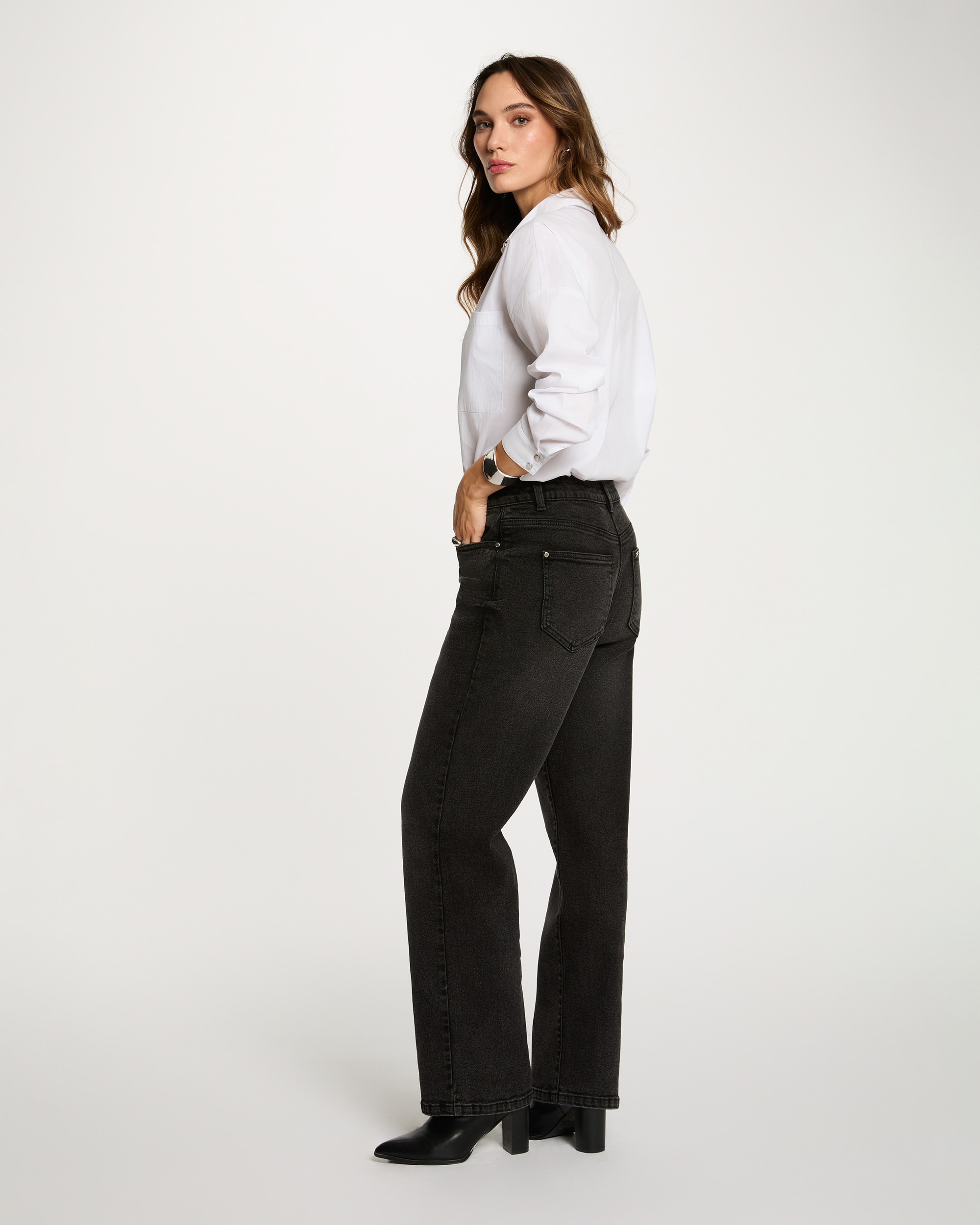 Camisa Oversize com Strass Branco-3