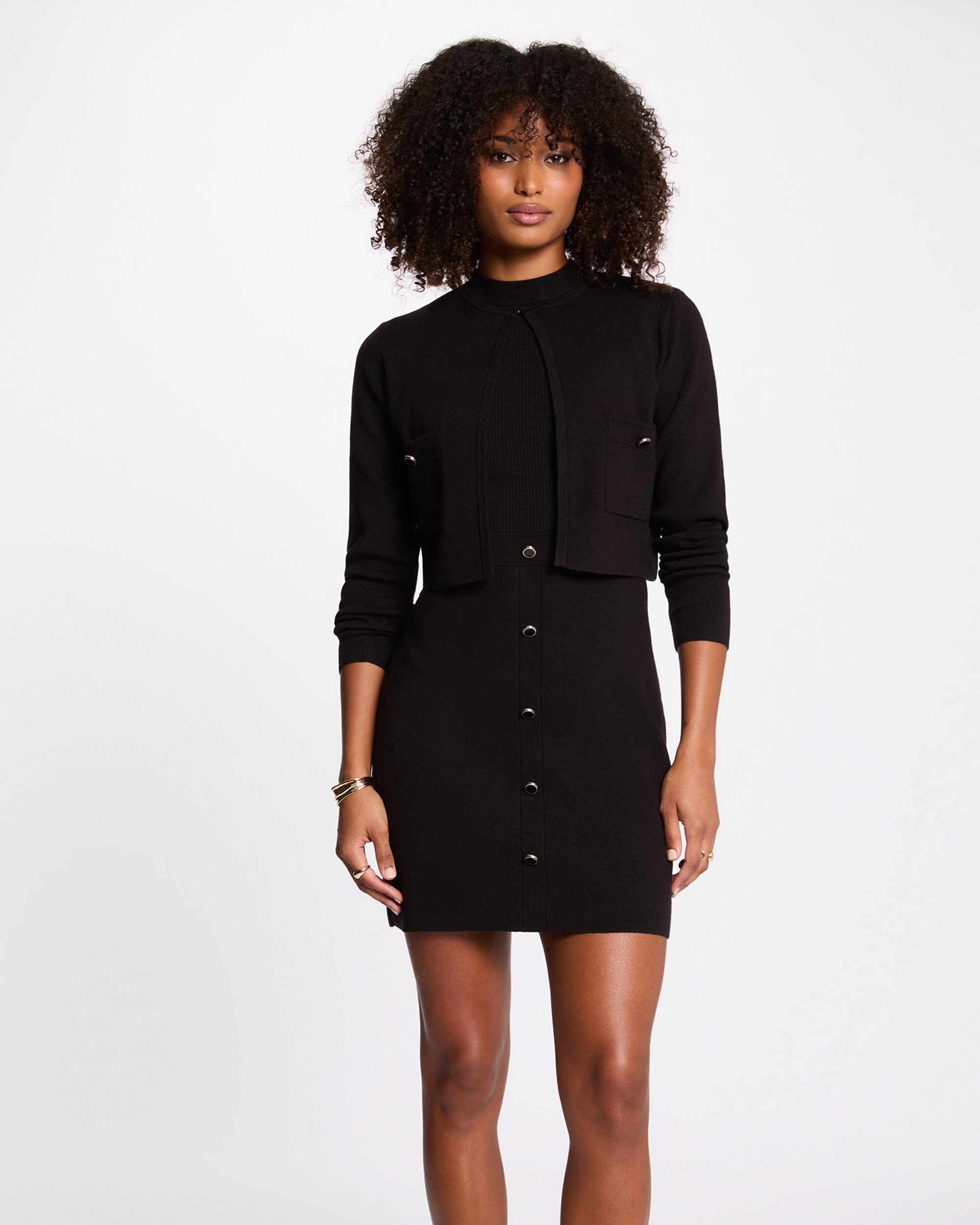 Vestido Curto Efeito 2 em 1 Preto-1