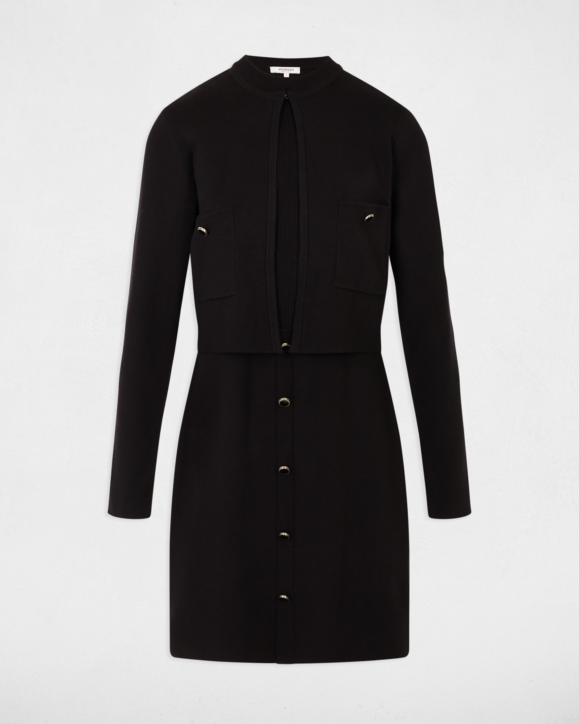 Vestido Curto Efeito 2 em 1 Preto-2