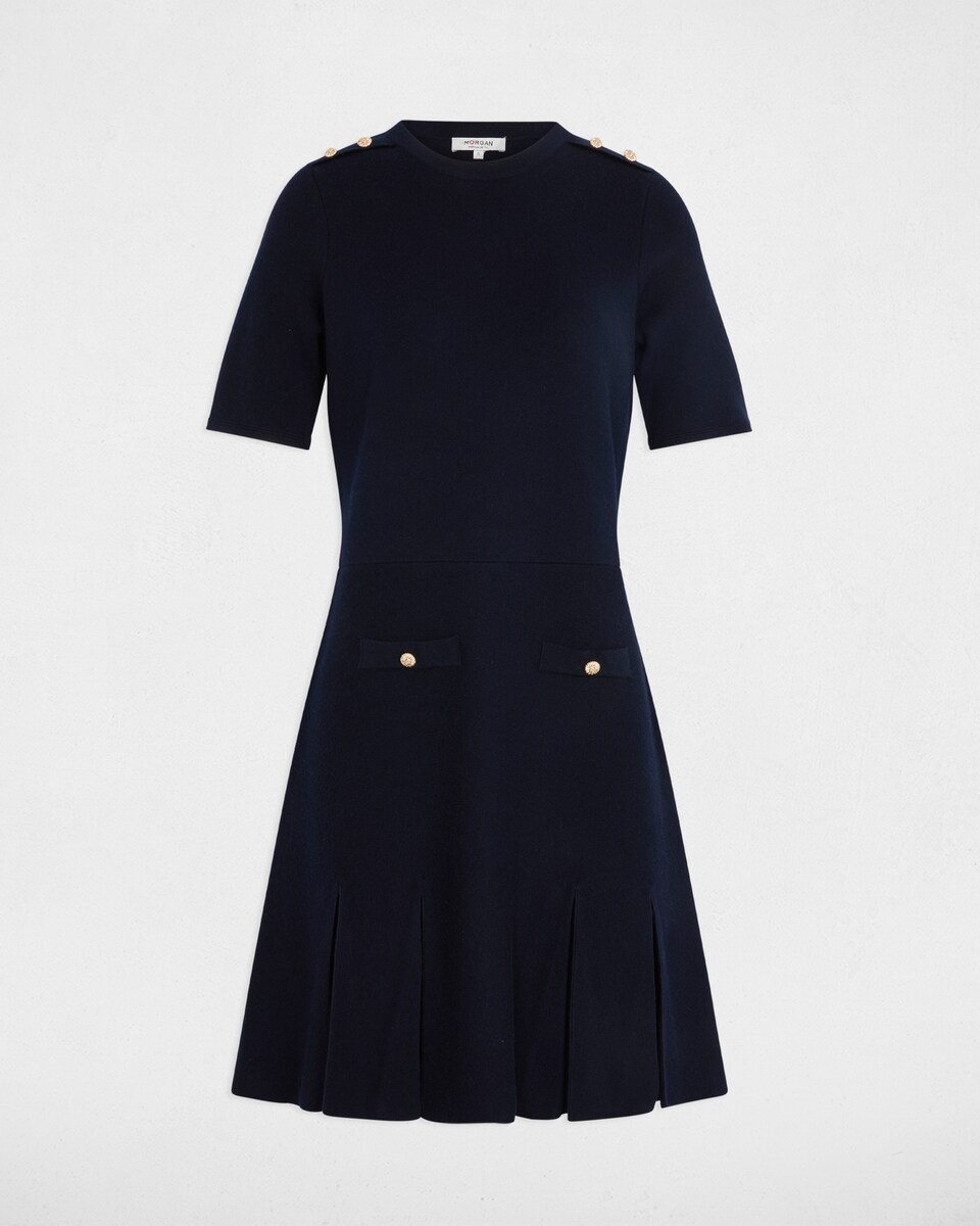 Vestido Curto em Forma de Trapézio Preto-2