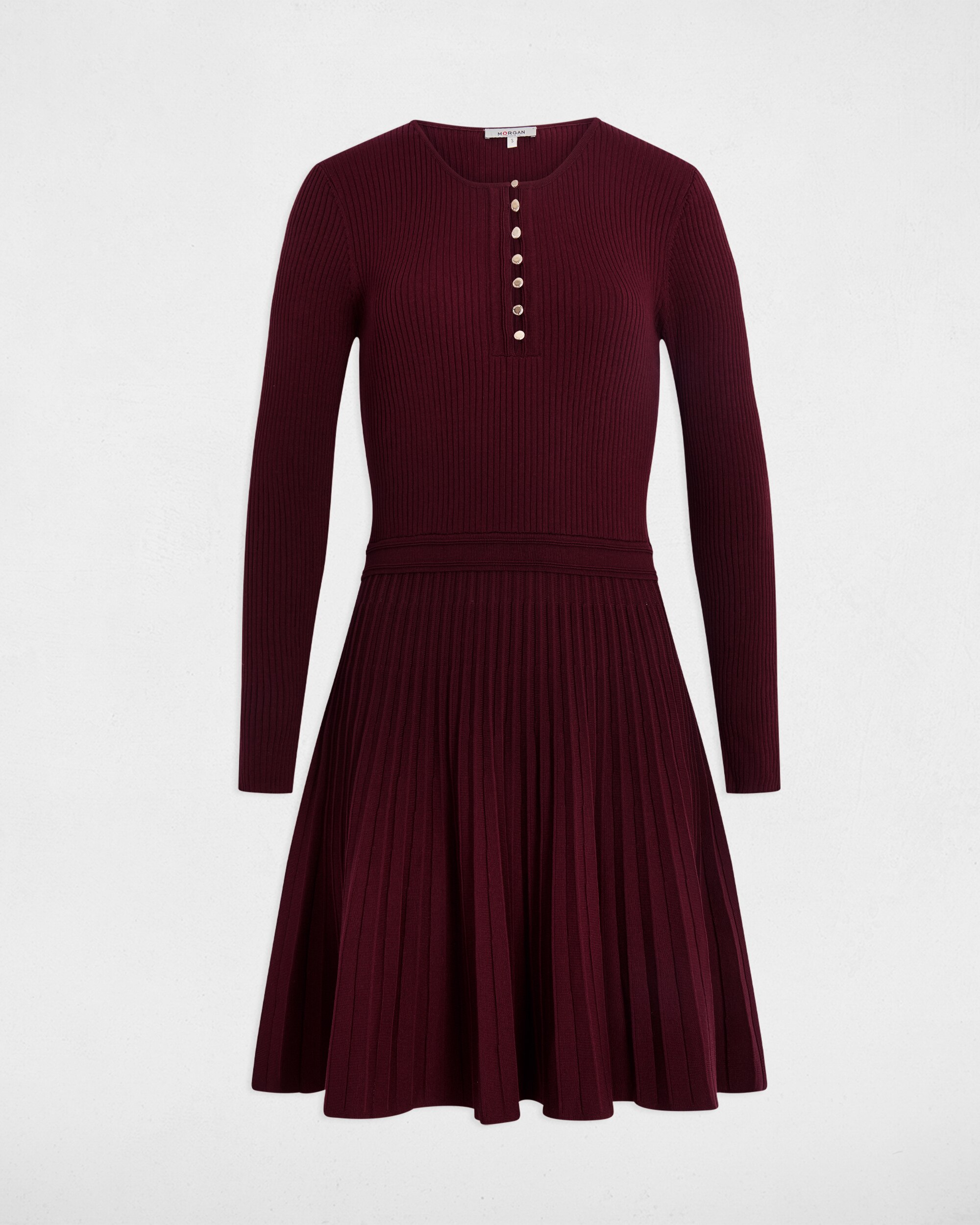 Vestido Curto Justo Bordeaux-2