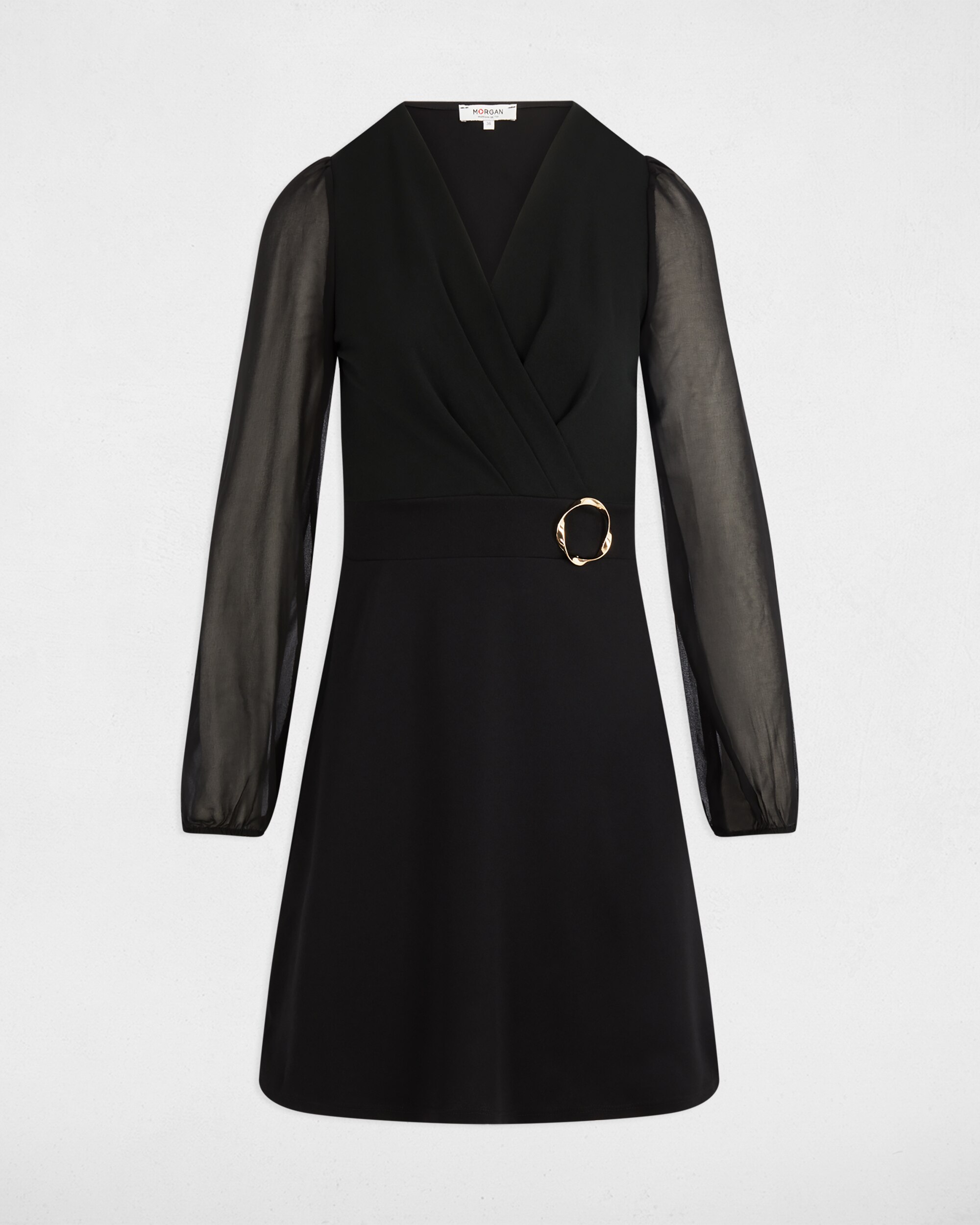 Vestido Curto de Gase Preto-2