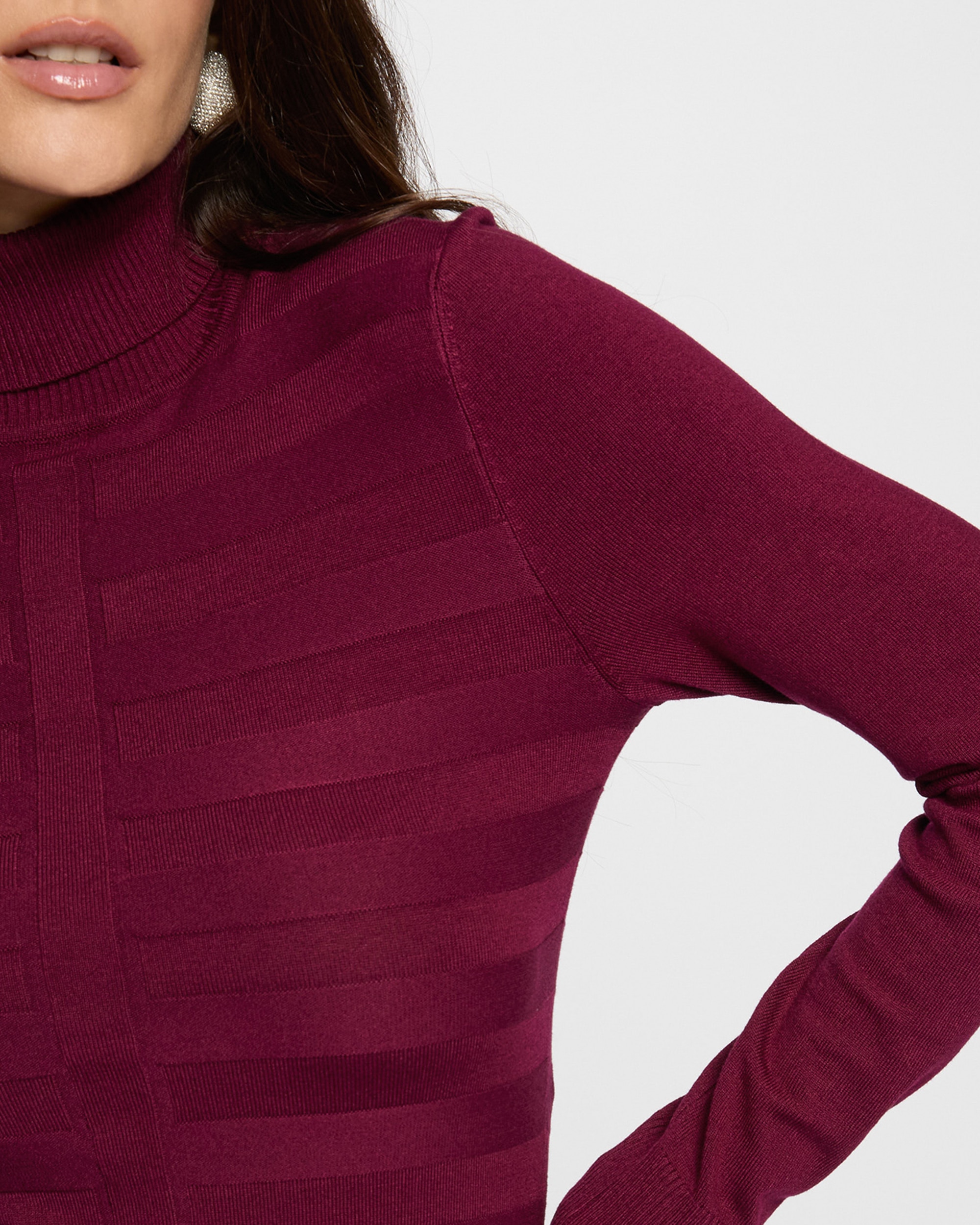 Camisola com Gola de Tartaruga Bordeaux-5