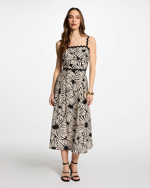 Imagem 0 de Vestido Midi de Alças Estampado