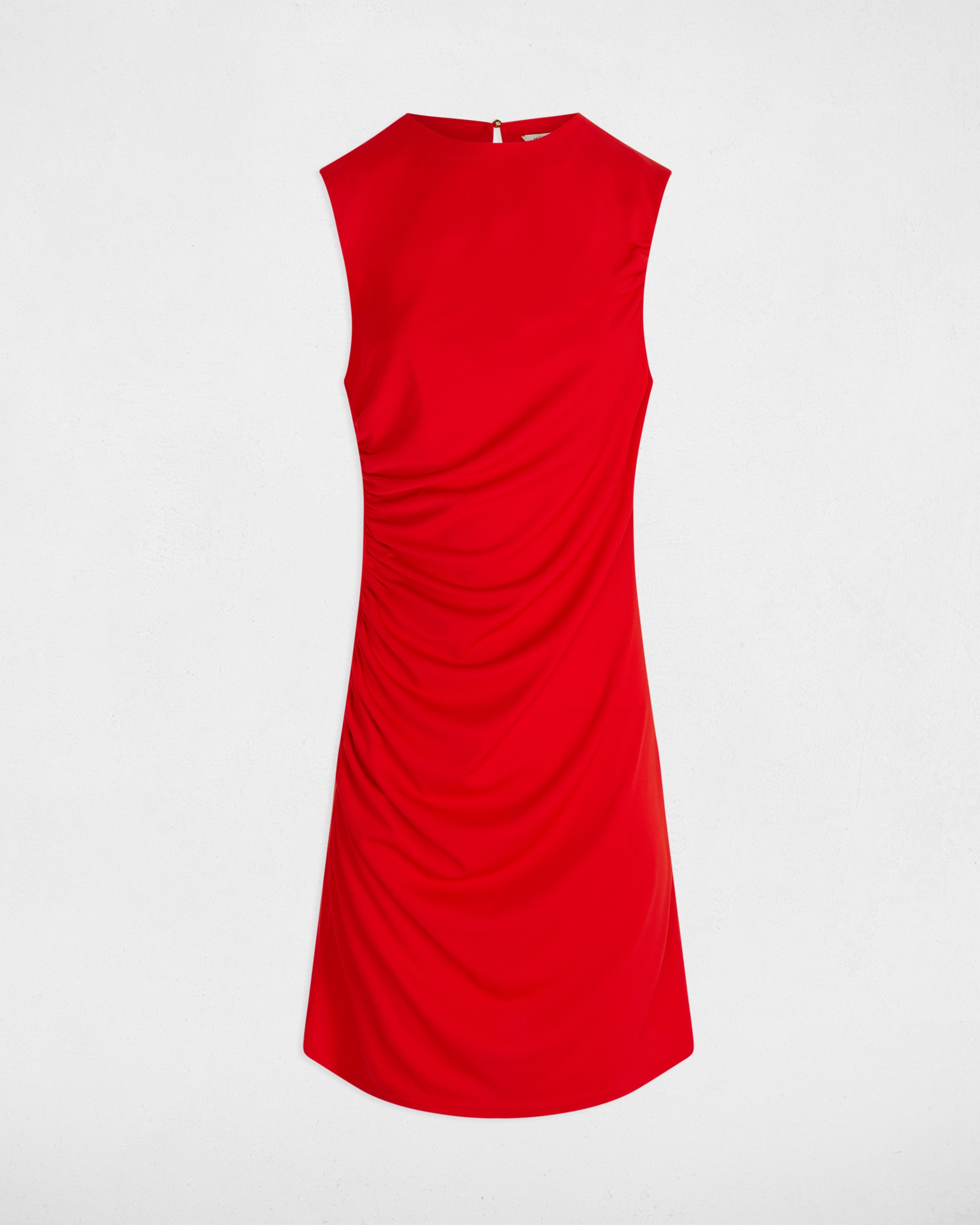 Vestido Ajustado Drapeado Vermelho-3