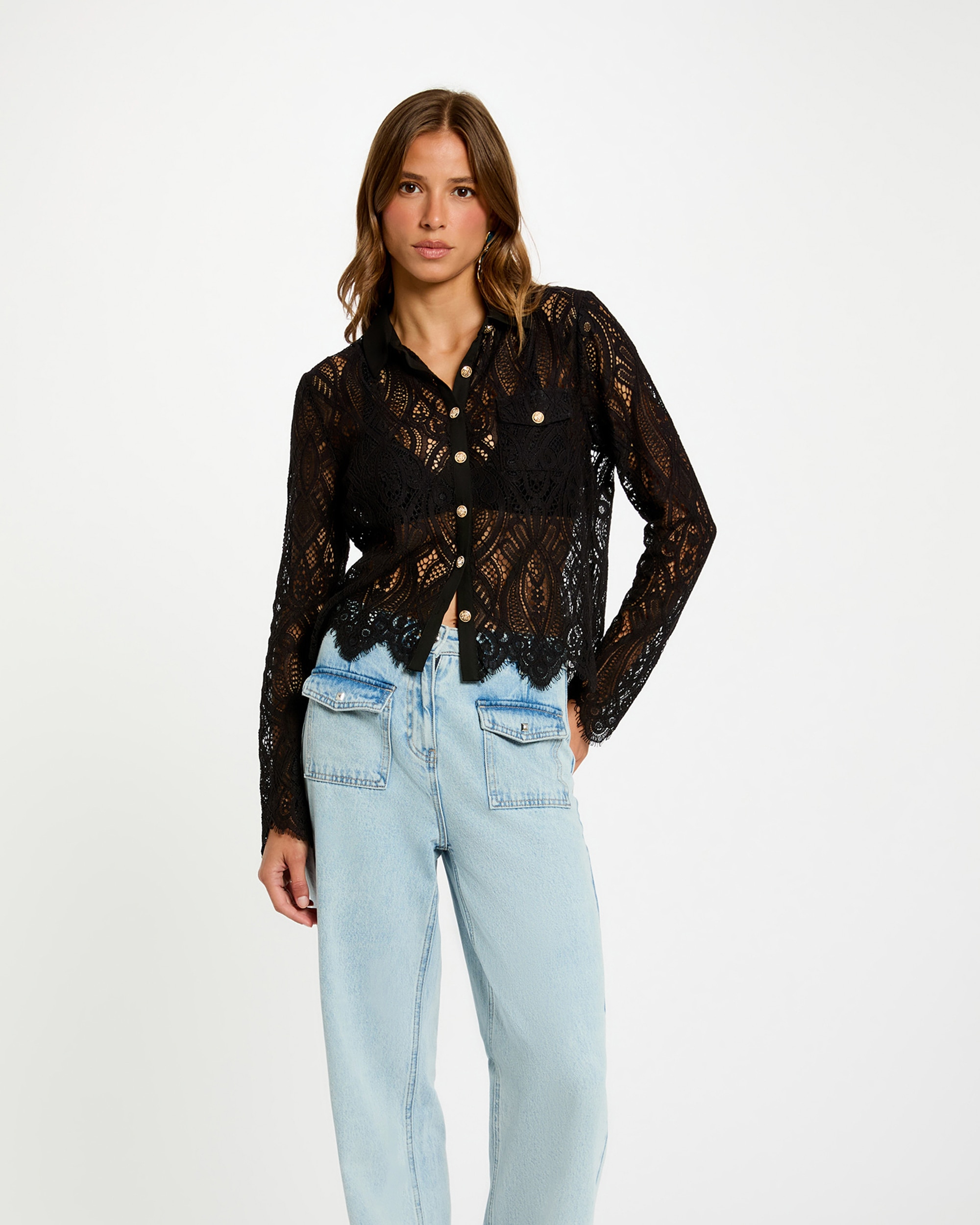 Imagem 0 de Camisa Curta de Renda