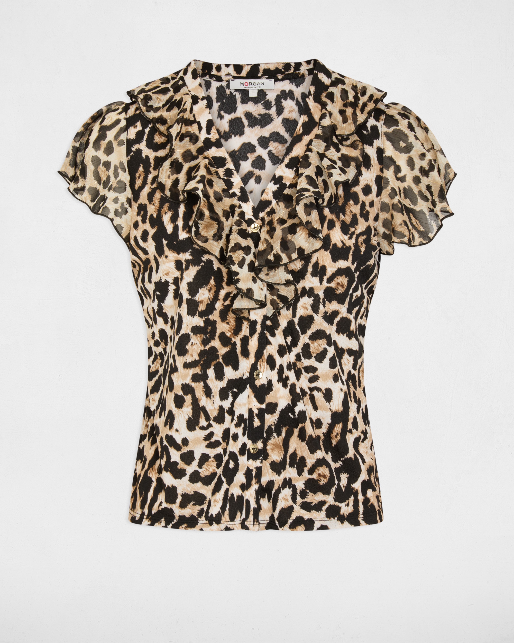T-shirt Voile Gola em V Castanho-2