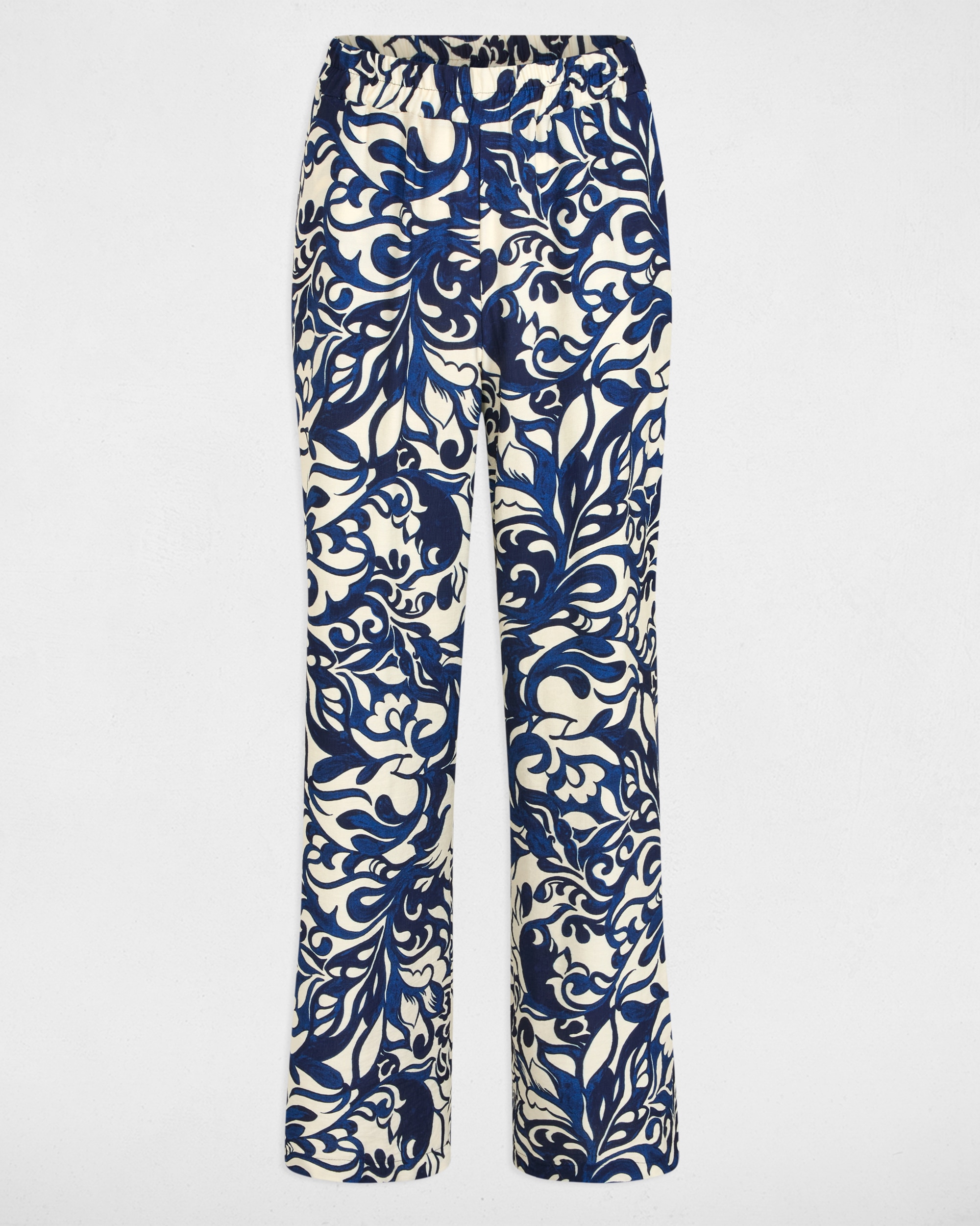 Calças Largas com Estampado Floral Multicolor-2