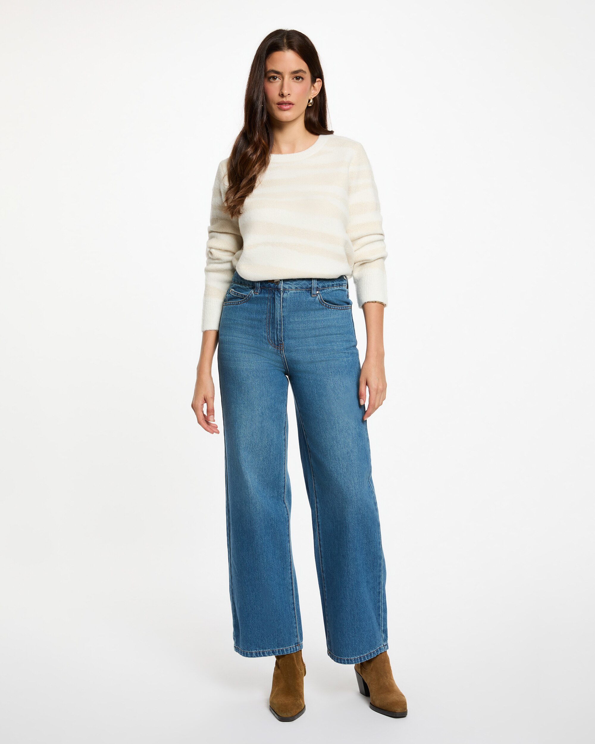 Camisola Curta Jacquard Cru-4