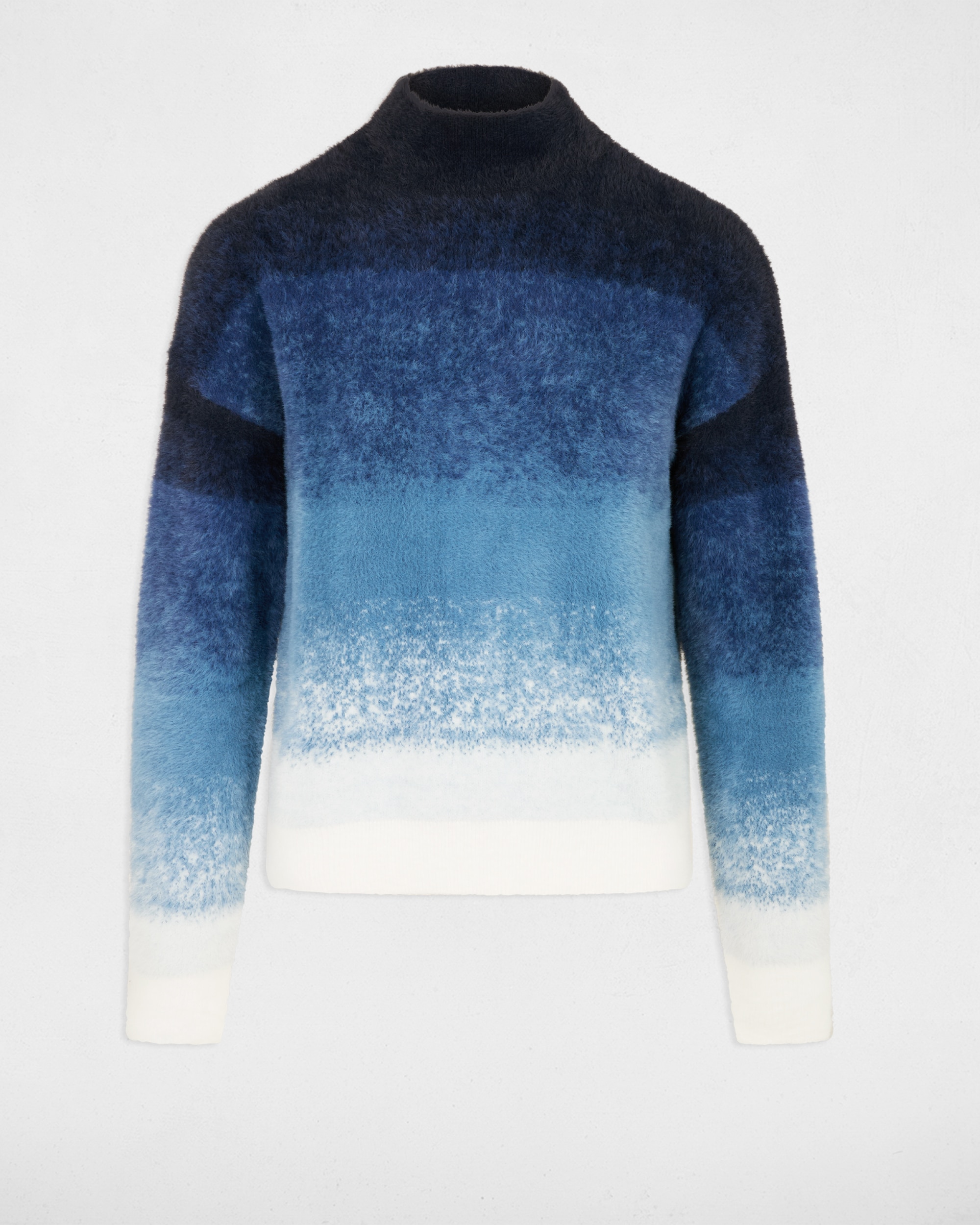 Camisola com Gola Alta Azul/Branco-2