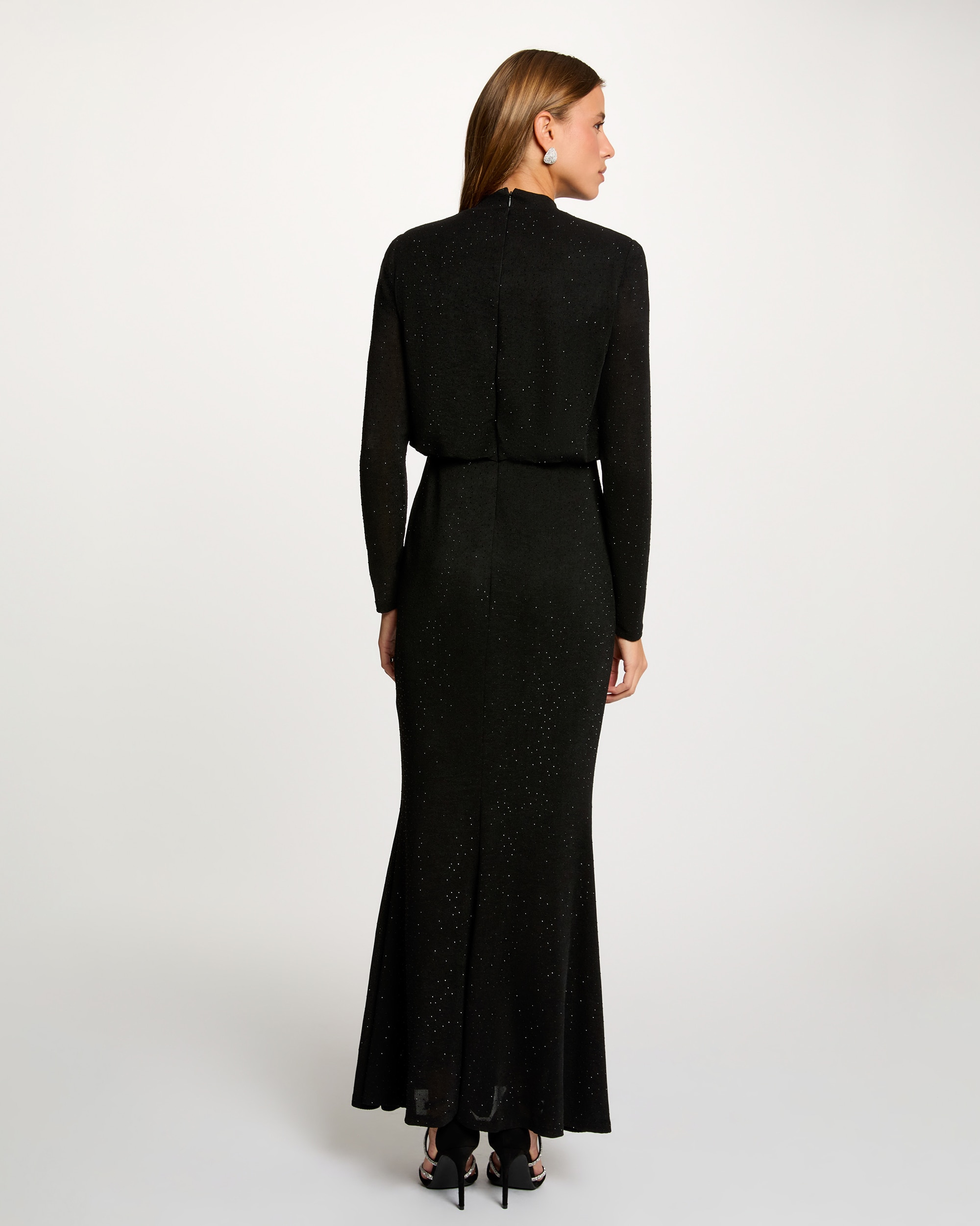 Vestido de Malha Brilhante Preto-3