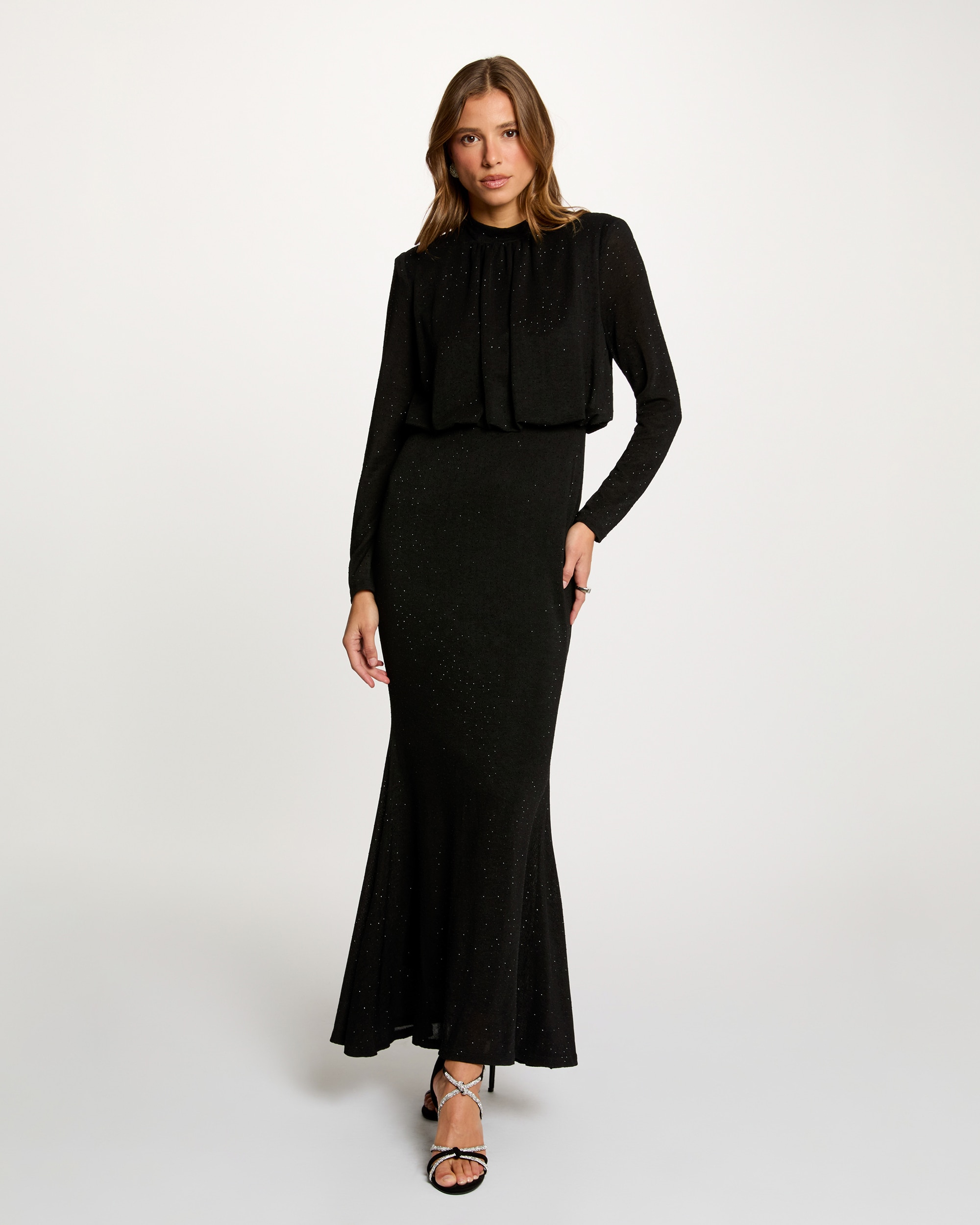 Vestido de Malha Brilhante Preto-4