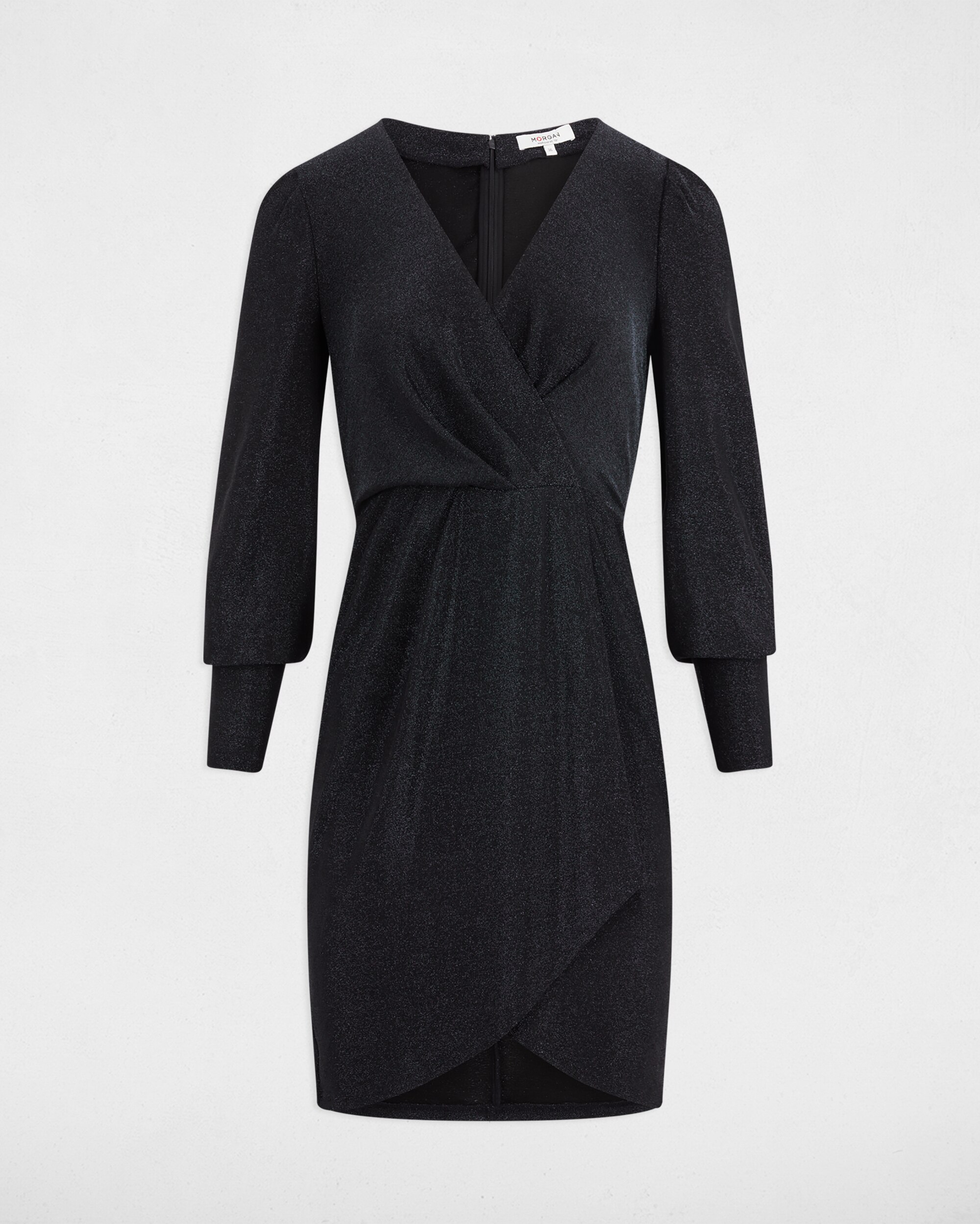 Vestido Ajustado com Fios Metalizados Azul-escuro-2
