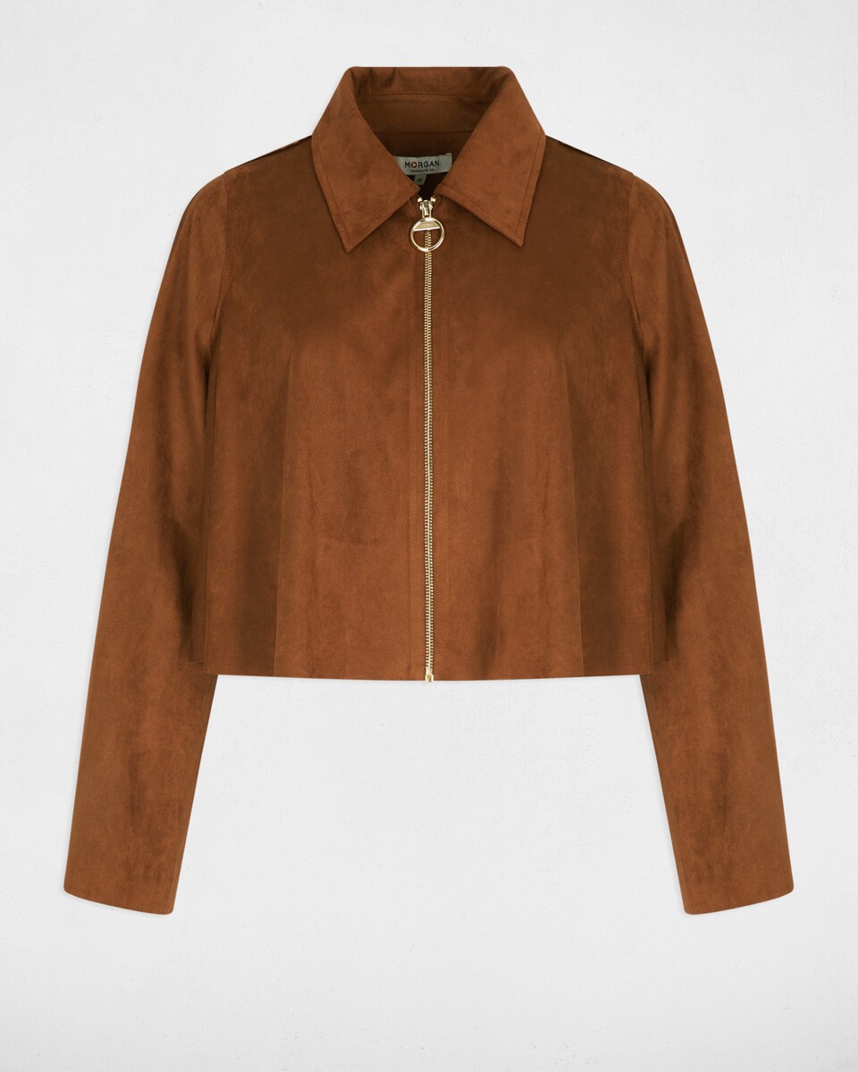 Casaco Curto Oversize Castanho-2