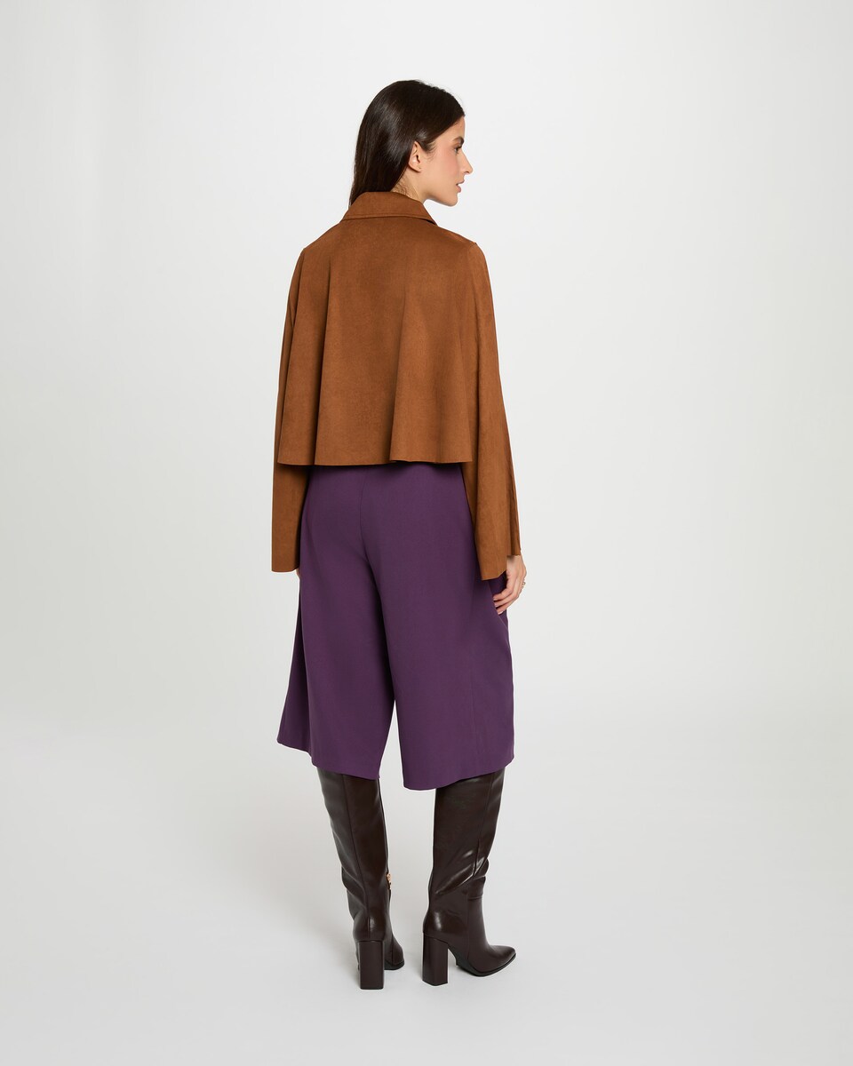 Casaco Curto Oversize Castanho-3