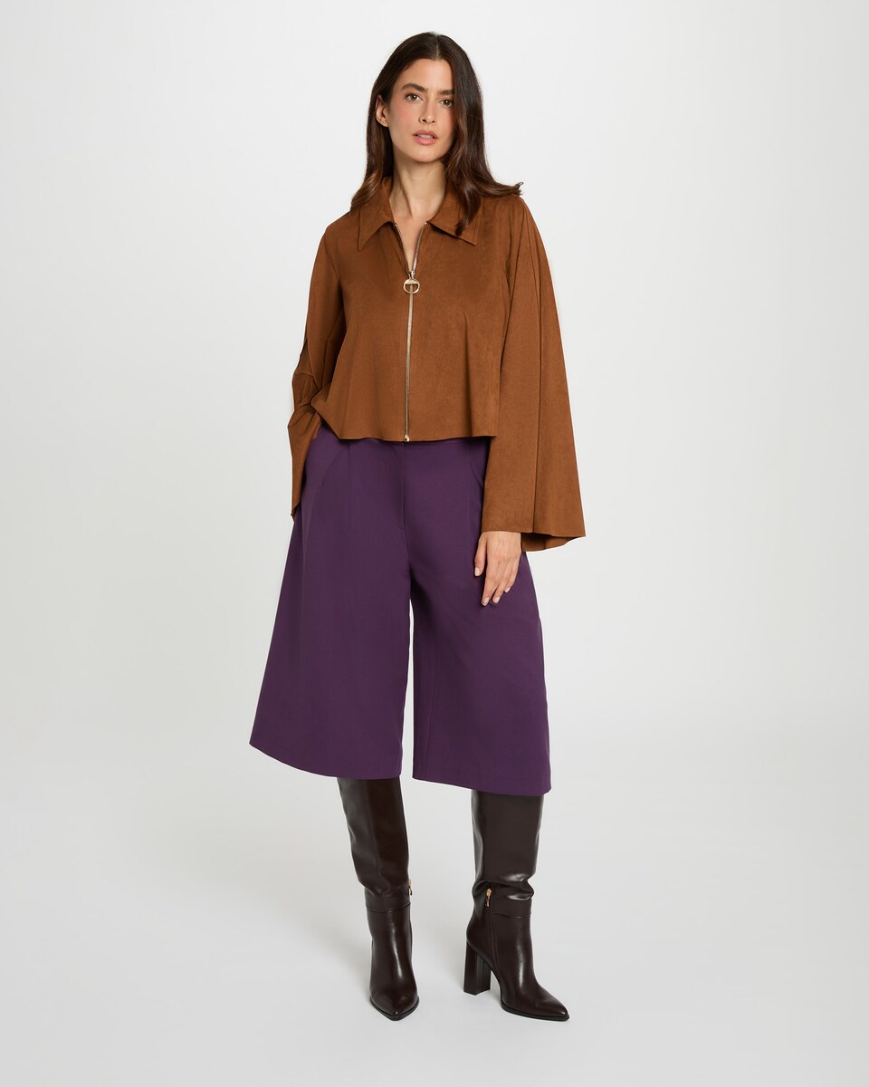 Casaco Curto Oversize Castanho-4