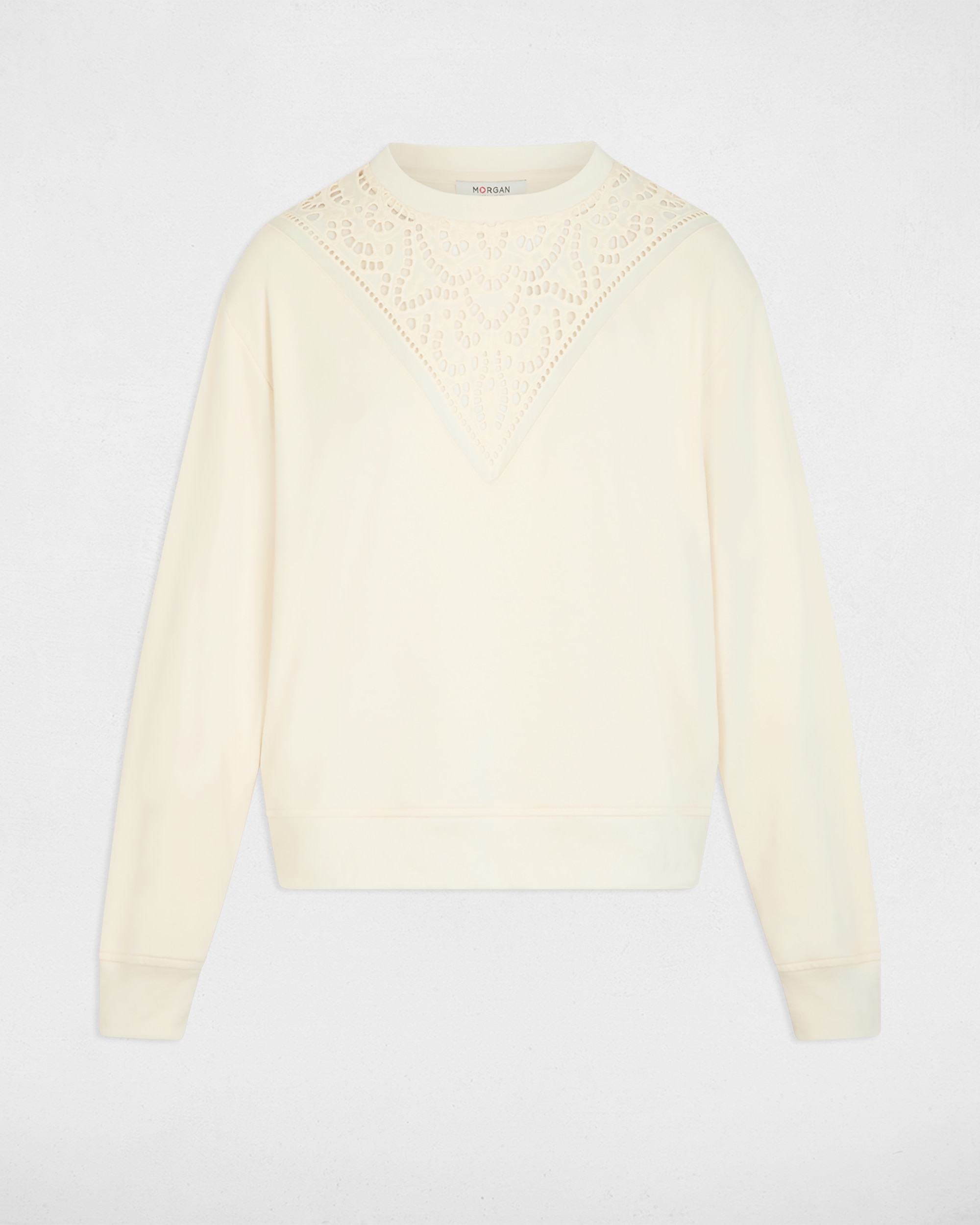 T-shirt de Manga Comprida Creme-2