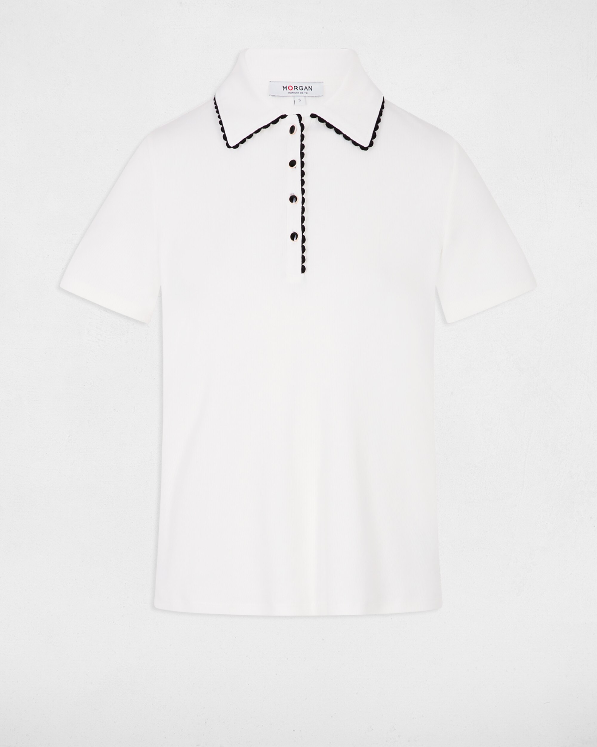 Top Ajustado com Gola de Lapela Branco-2