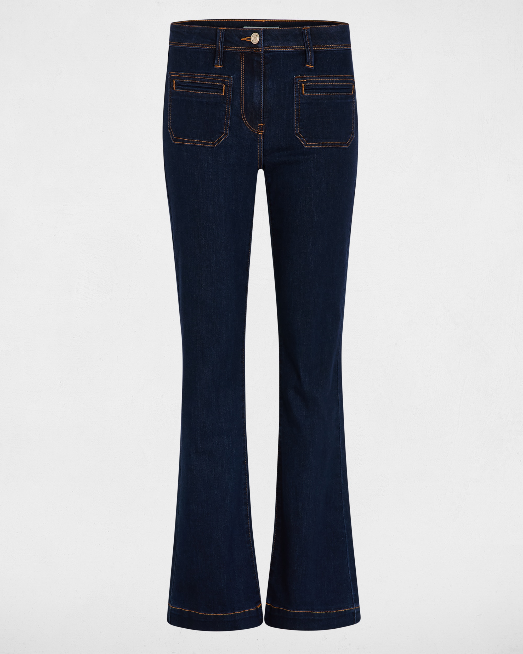Jeans Bootcut de Cintura Subida Azul-escuro-2