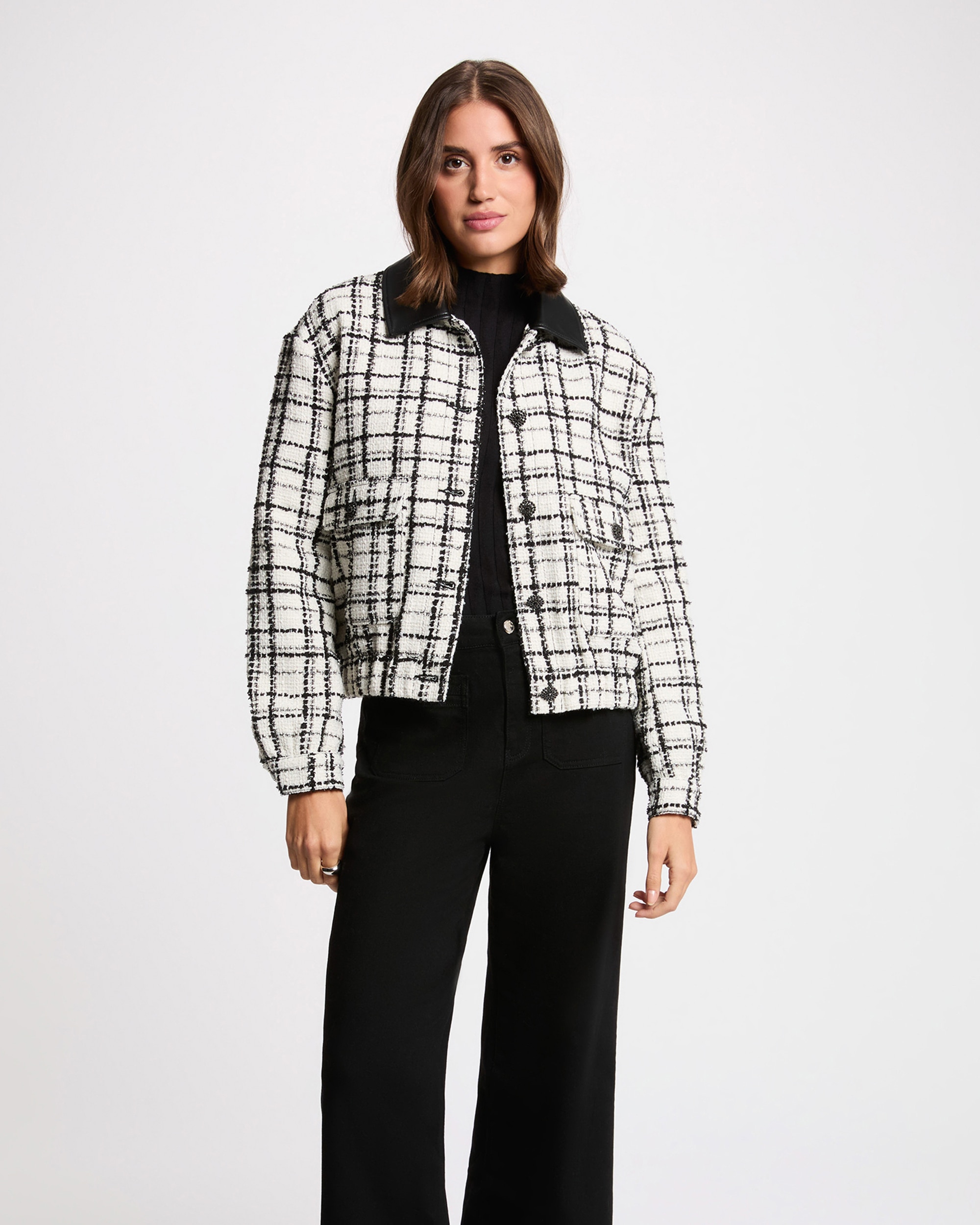 Casaco Oversize de Tweed Multicolor-1