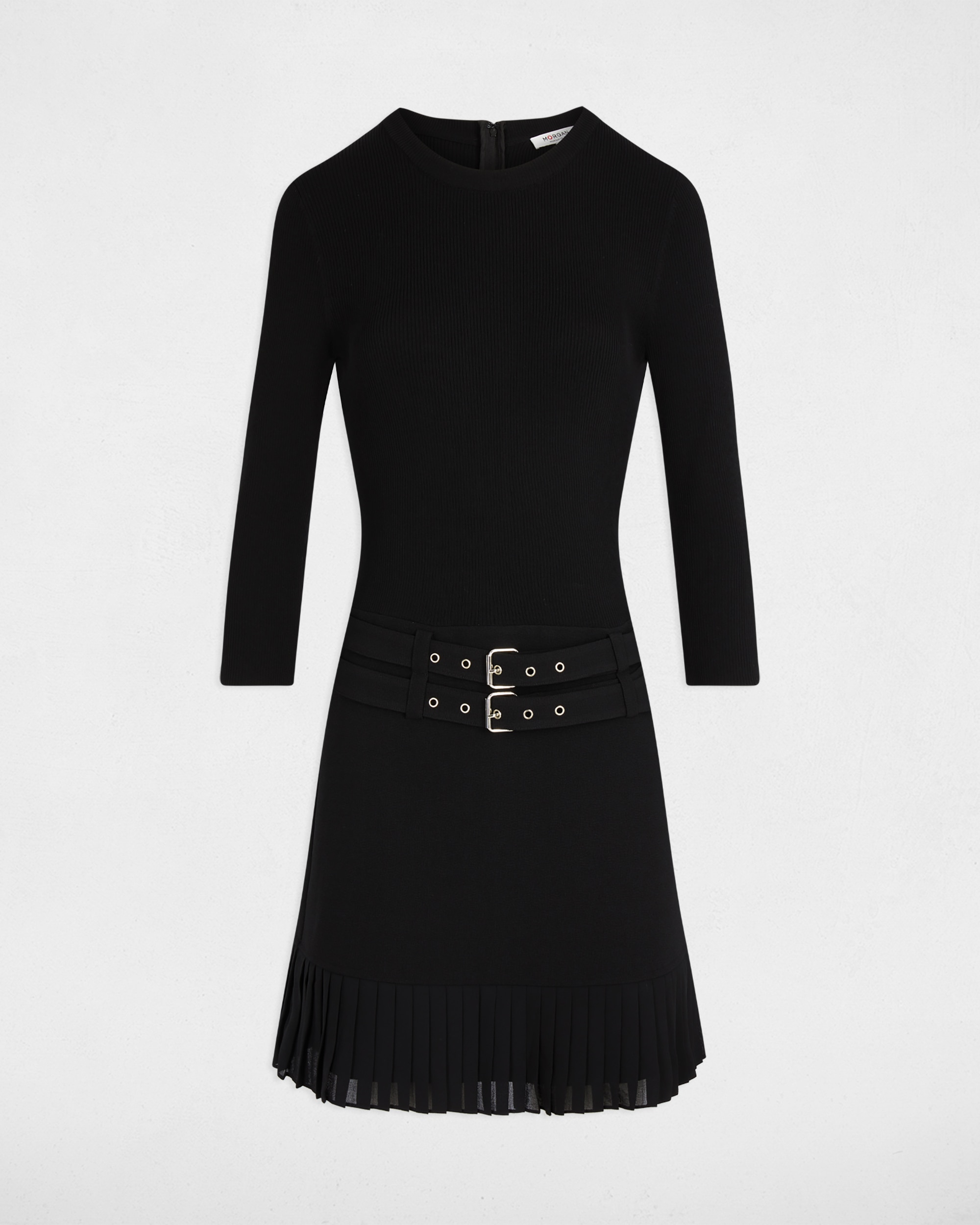 Vestido Curto Plissado Preto-2