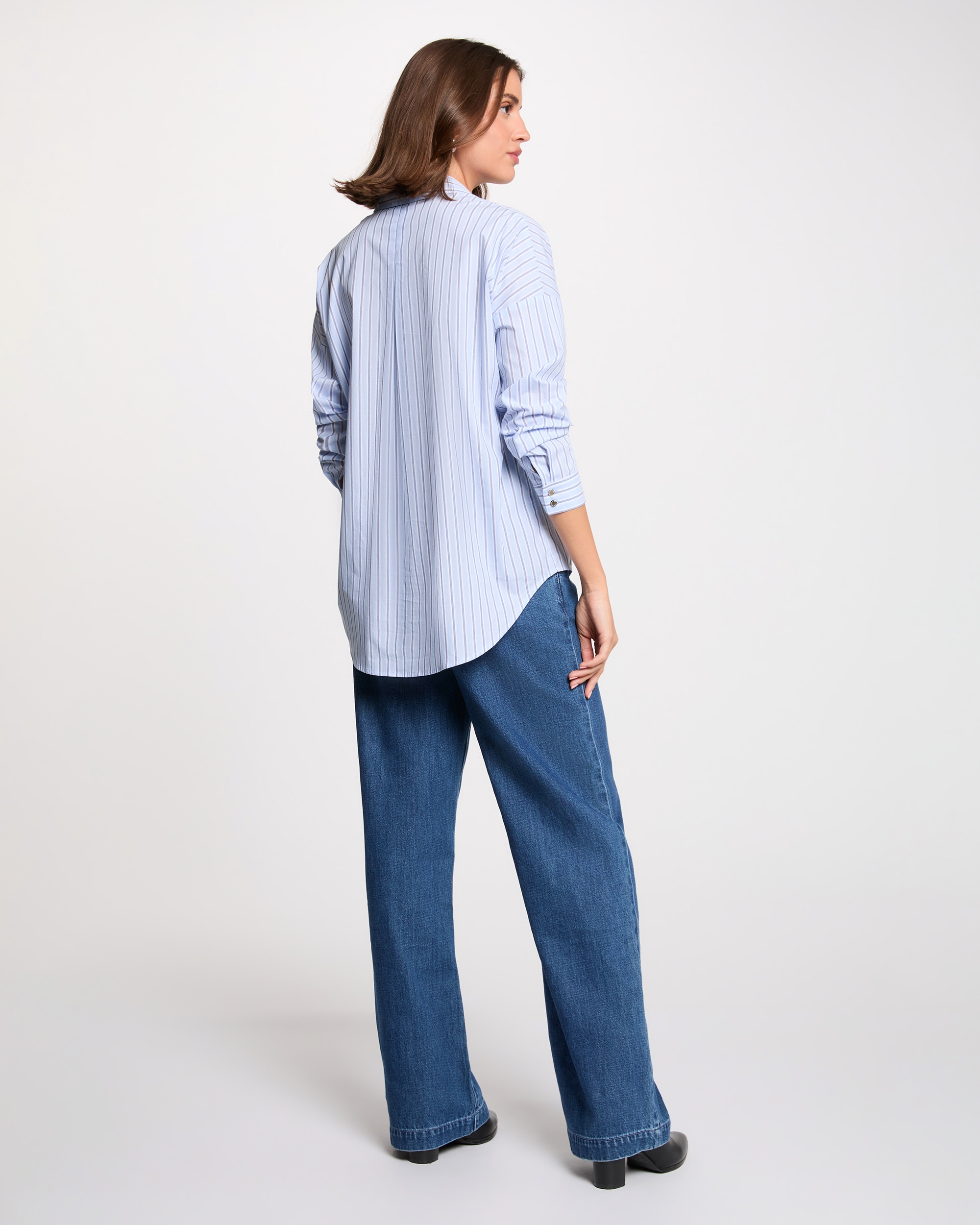 Camisa Oversize Às Riscas Azul-celeste-3