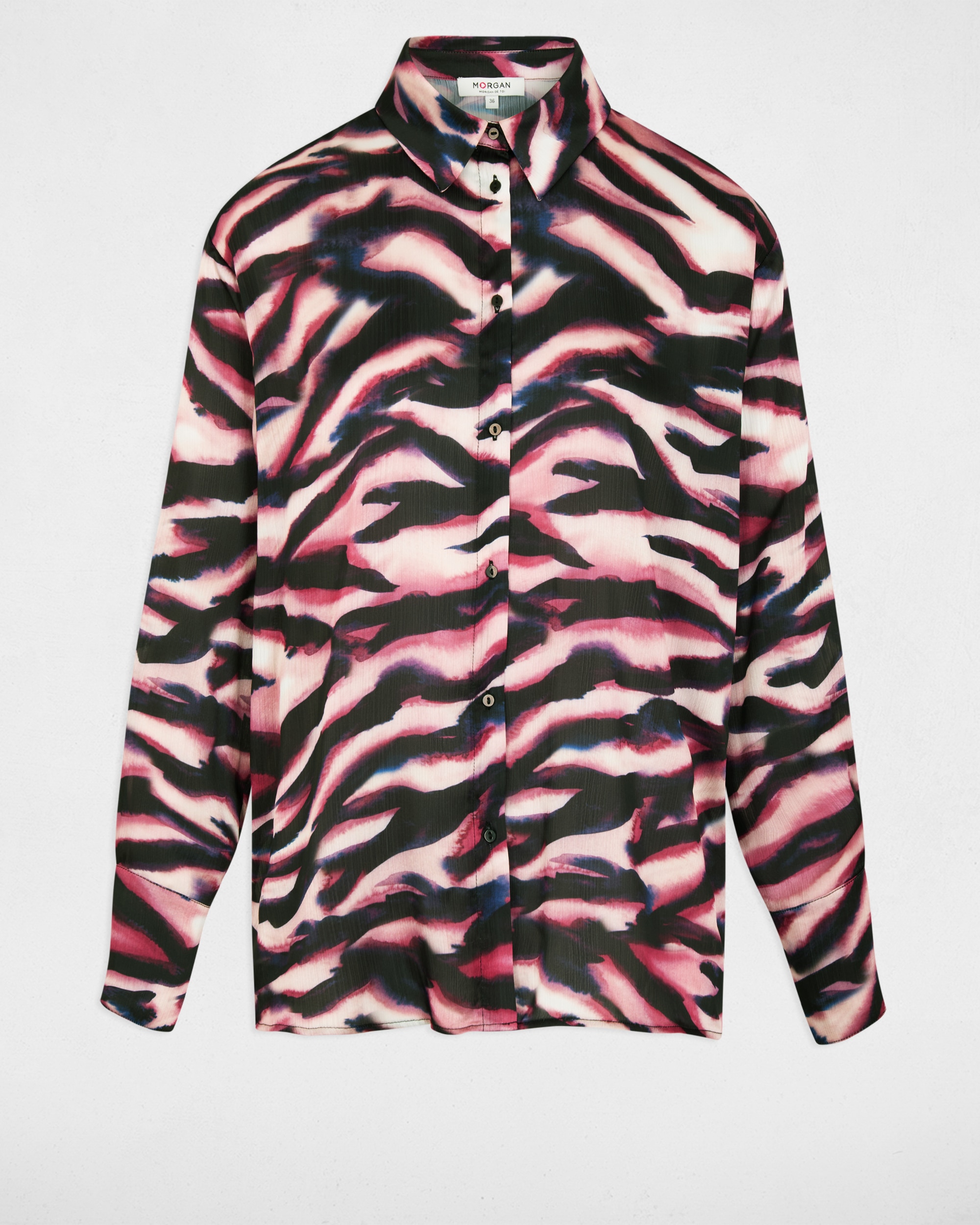 Camisa Fluida com Gola Aberta Multicolor-2
