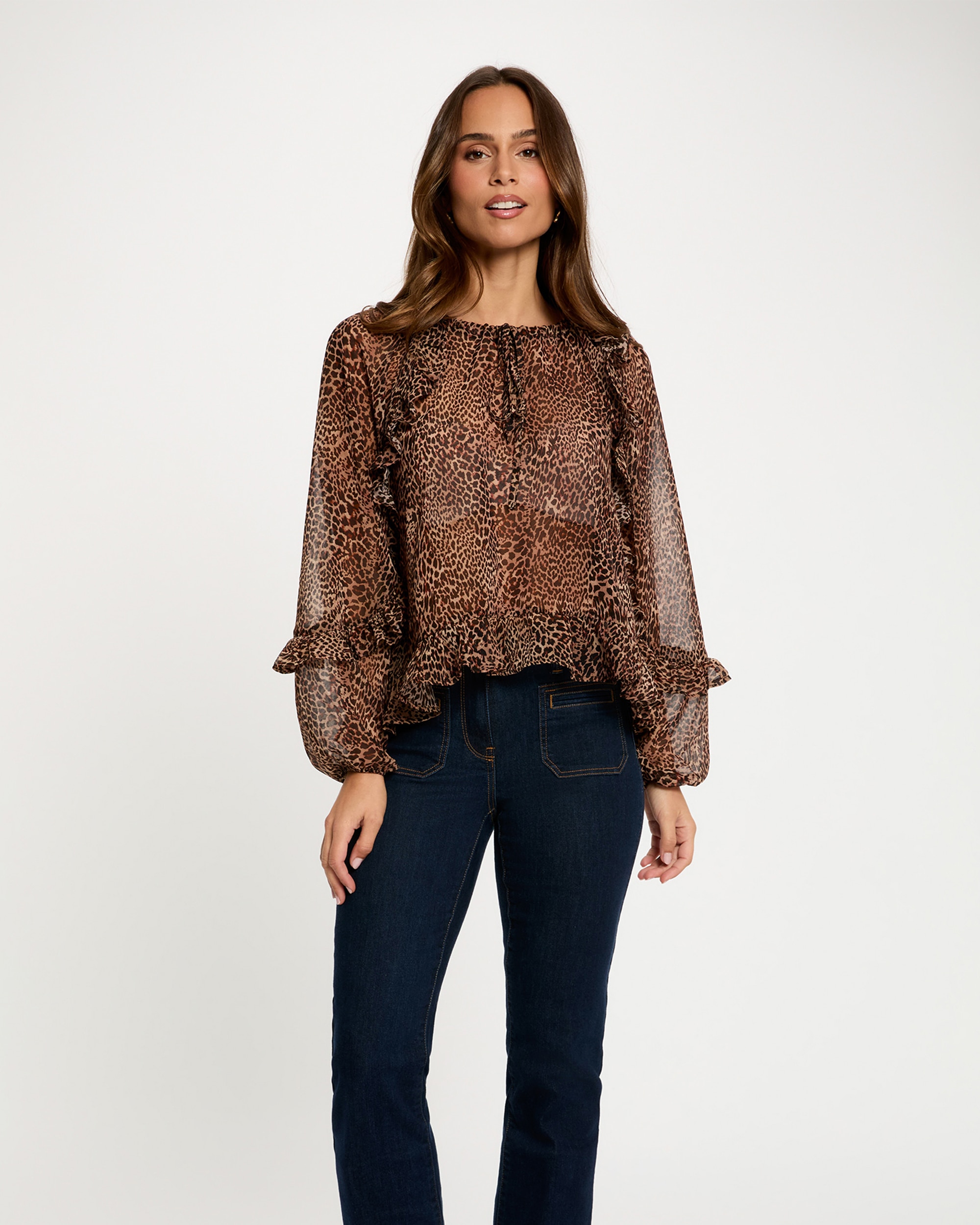 Blusa Ajustada com Decote em V Multicolor-1