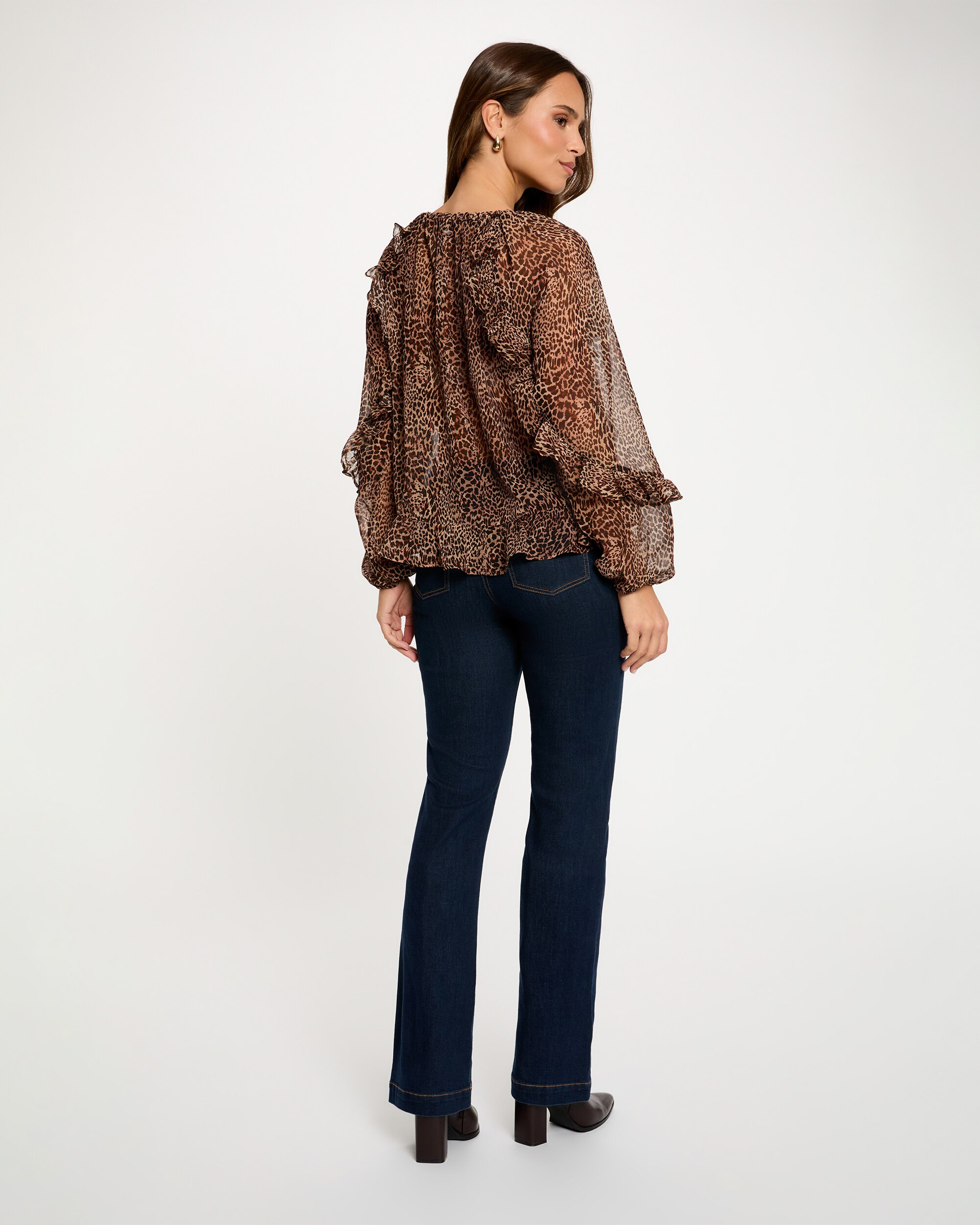 Blusa Ajustada com Decote em V Multicolor-3