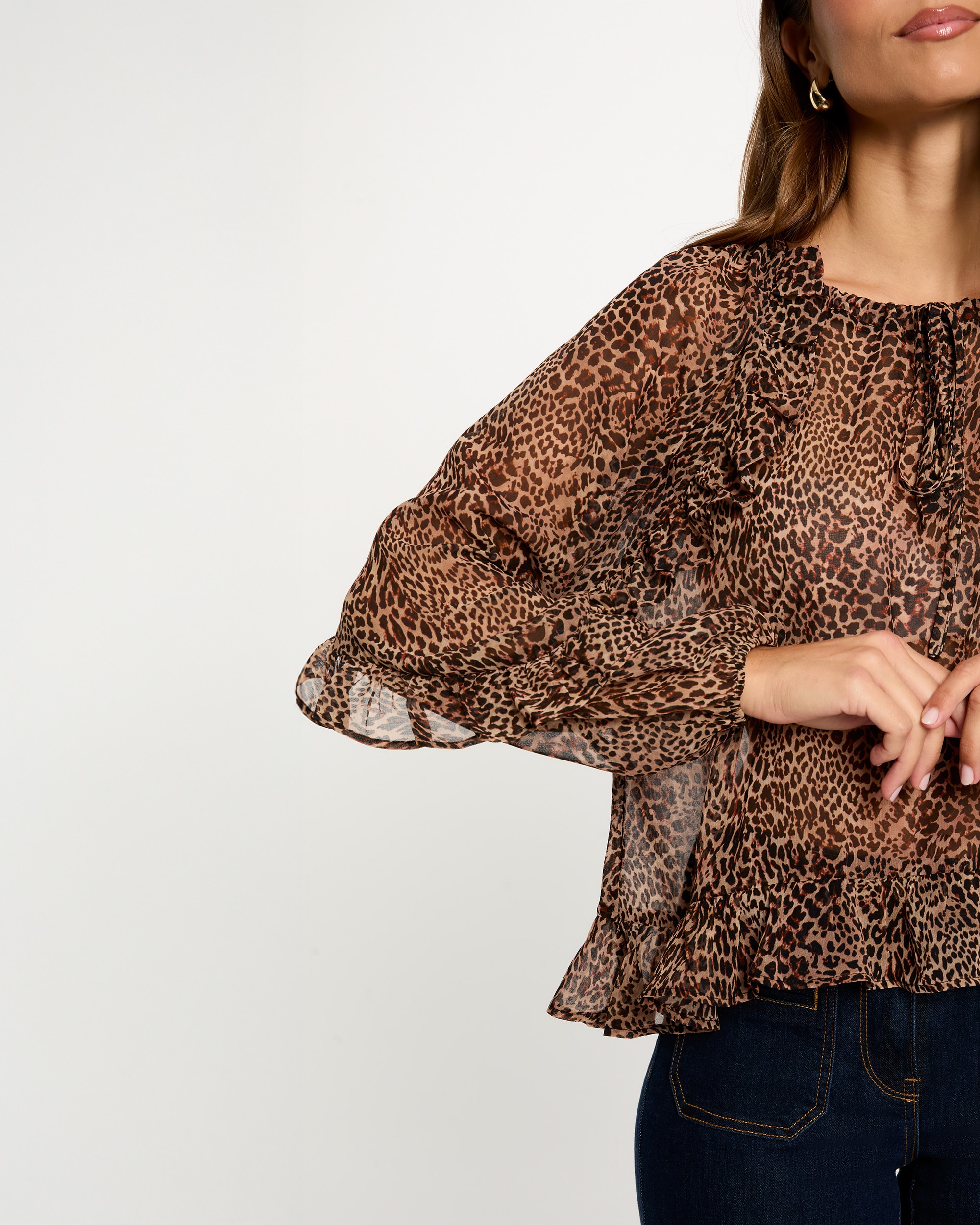 Blusa Ajustada com Decote em V Multicolor-5
