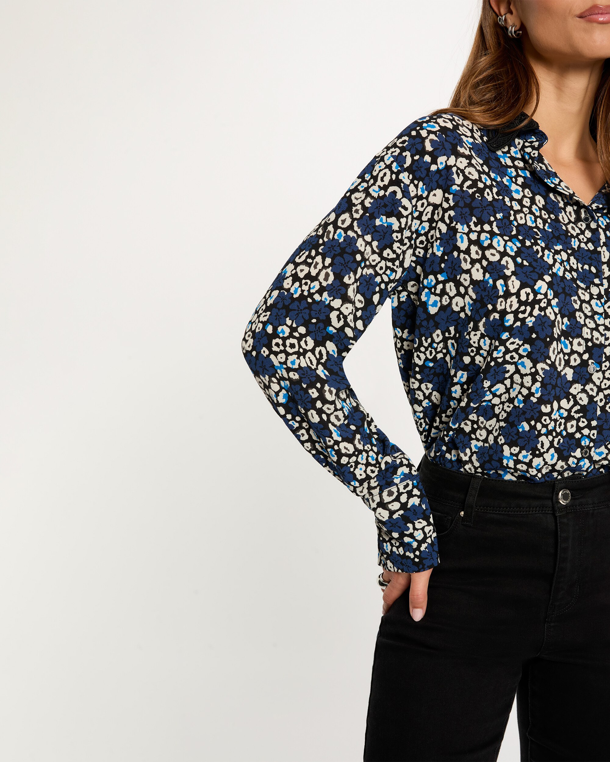 Camisa Fluida Estampada Multicolor-5